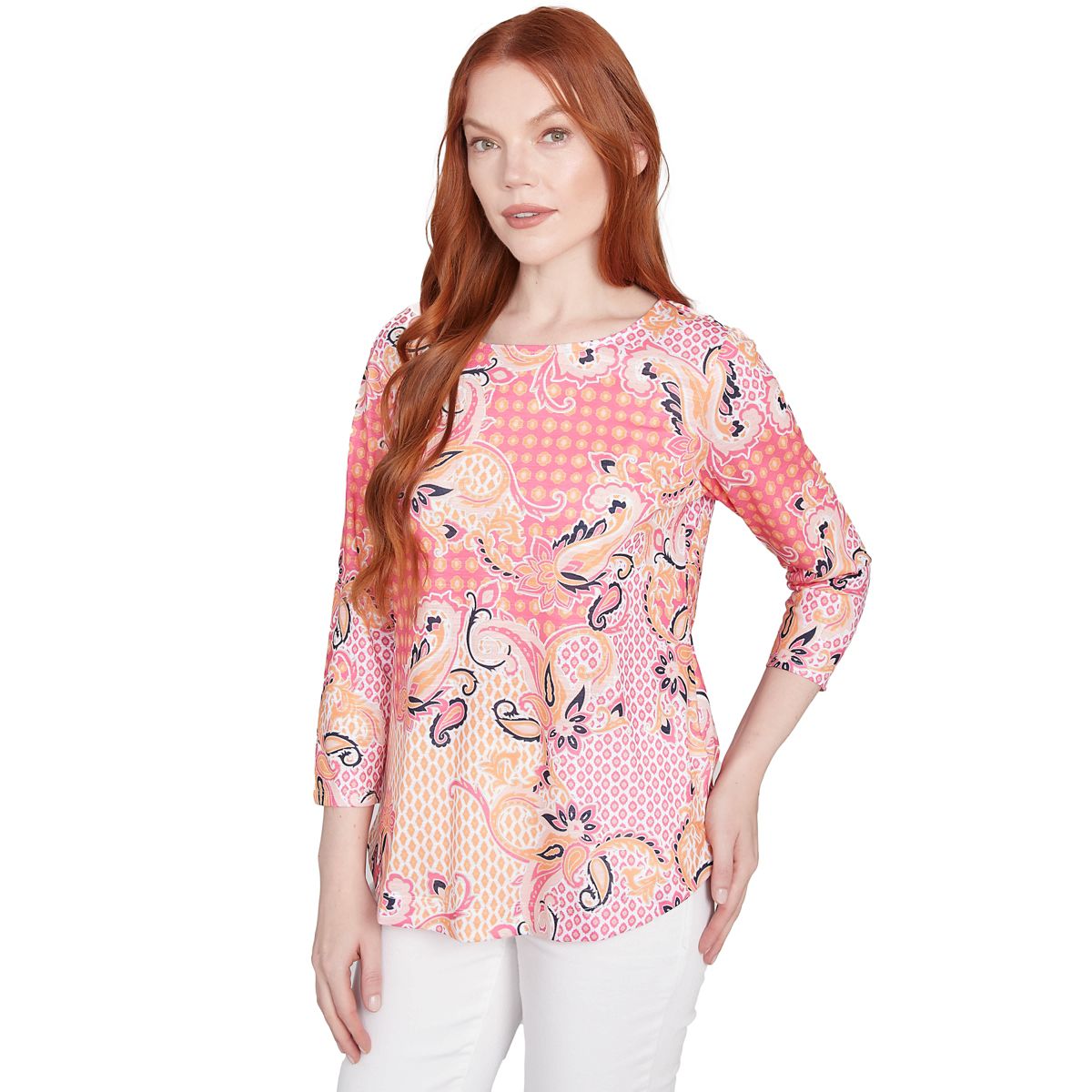 Mixed Pattern Sublimation Knit Top