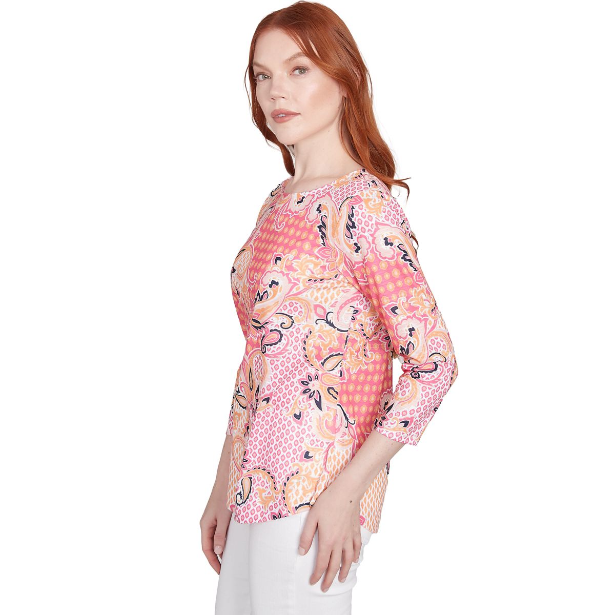 Mixed Pattern Sublimation Knit Top