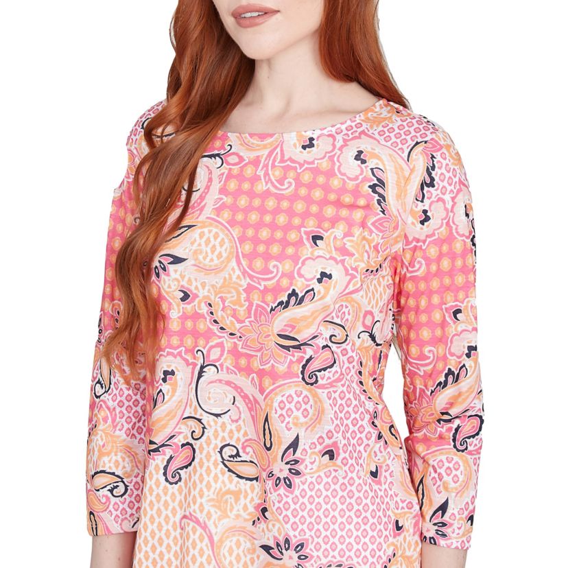 Mixed Pattern Sublimation Knit Top
