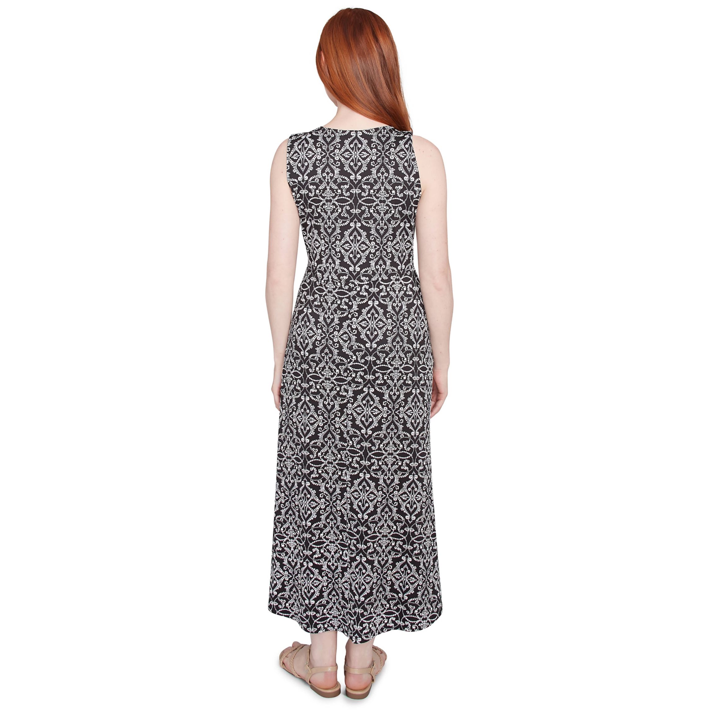 Etched Medallion Puff Print High Low Dress