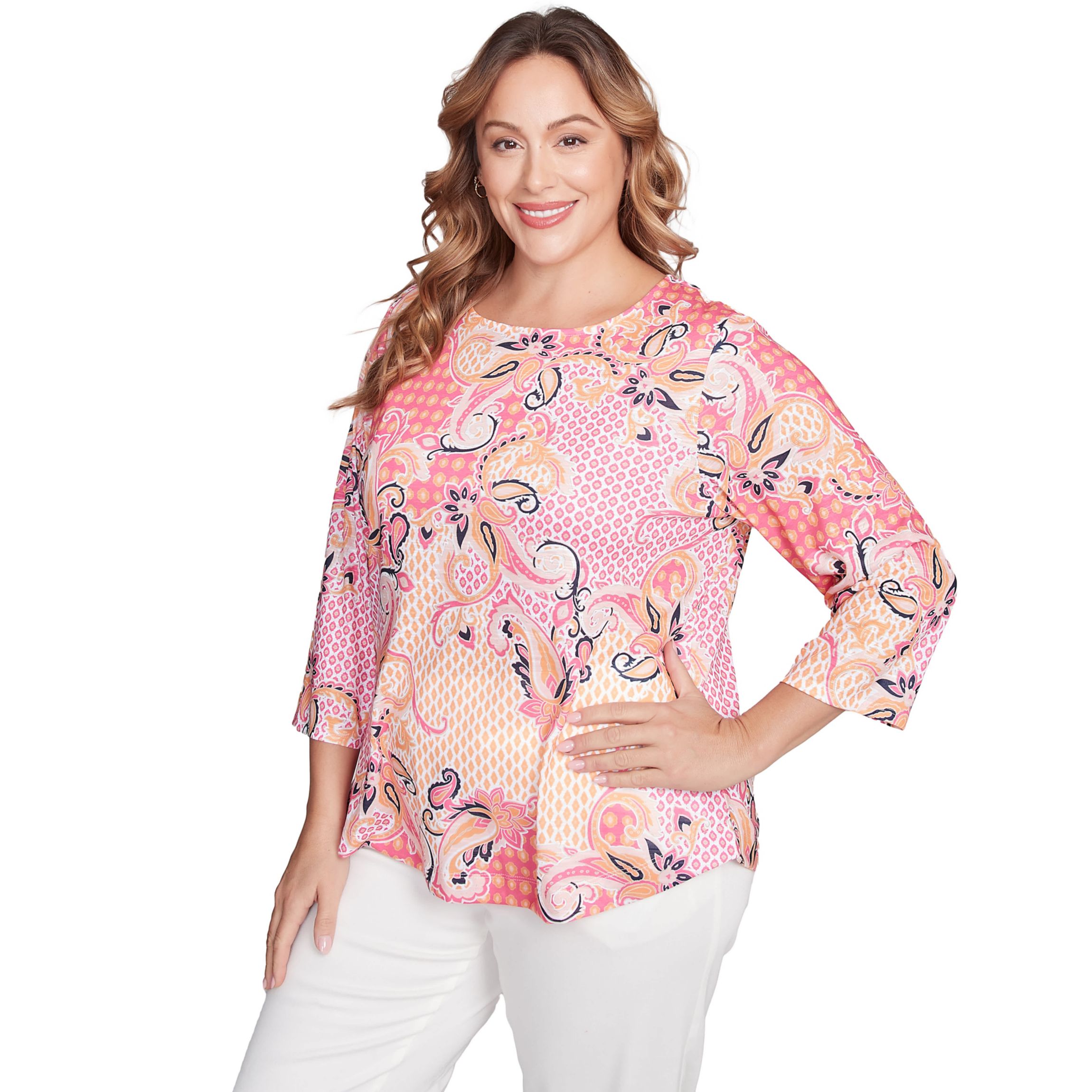 Mixed Pattern Sublimation Knit Top