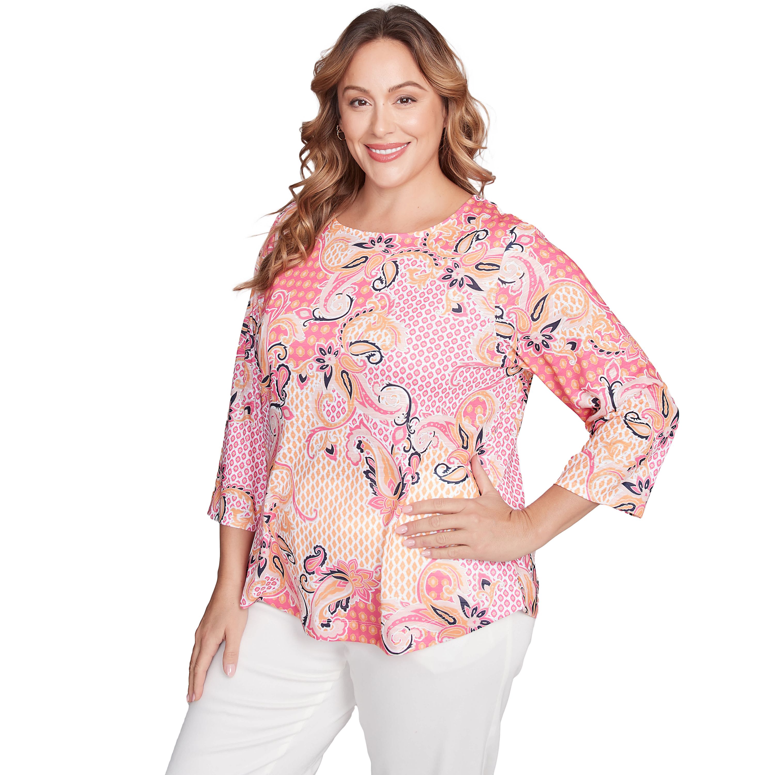 Mixed Pattern Sublimation Knit Top