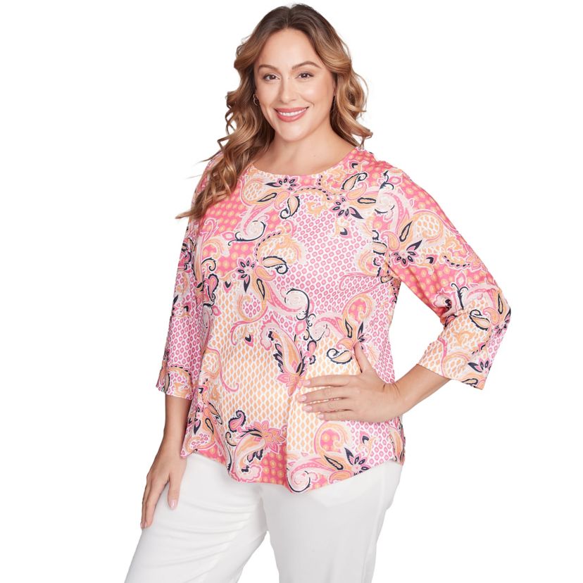 Mixed Pattern Sublimation Knit Top