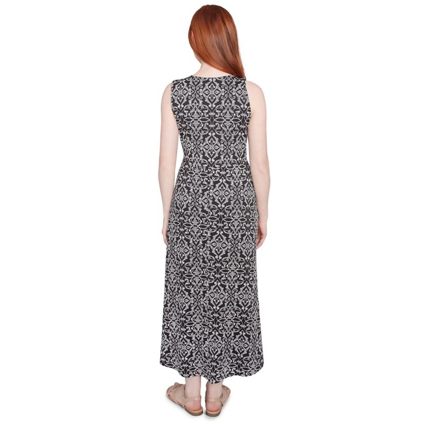 Etched Medallion Puff Print High Low Dress