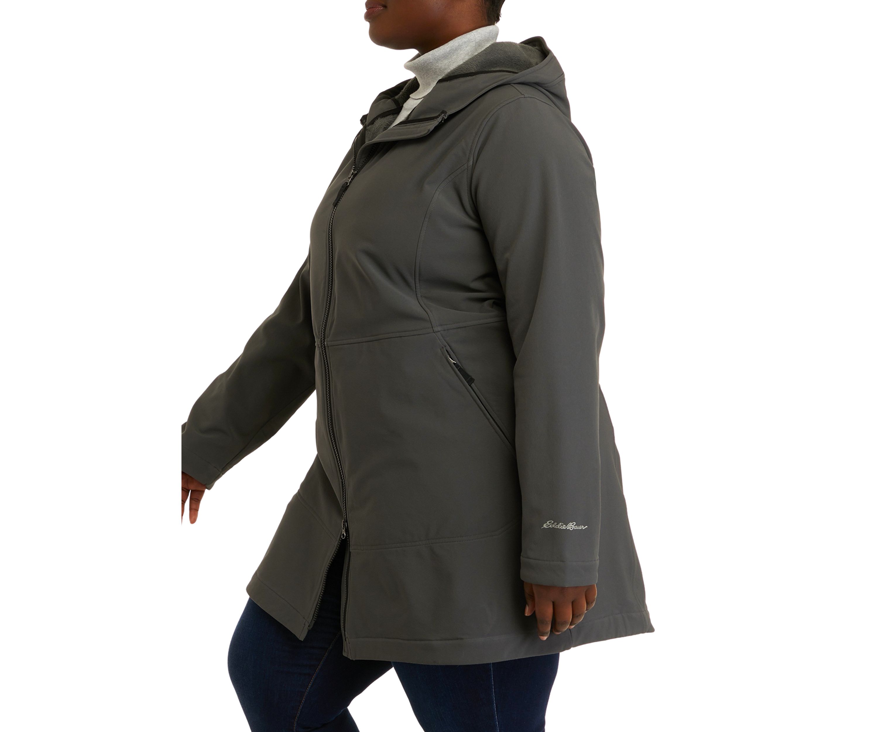 Plus Size Windfoil Thermal Trench Coat