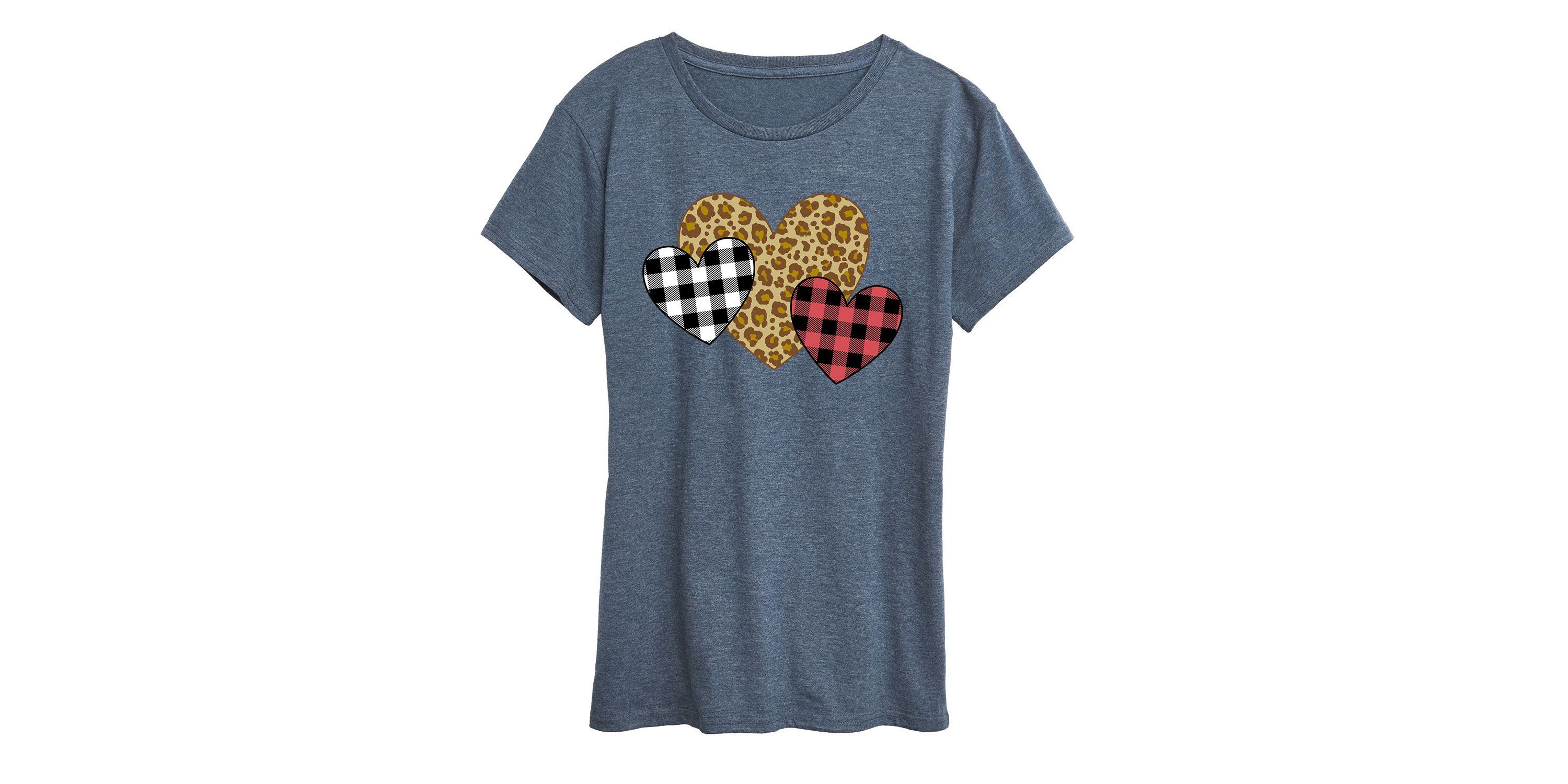 Patterned Hearts Graphic T-Shirt