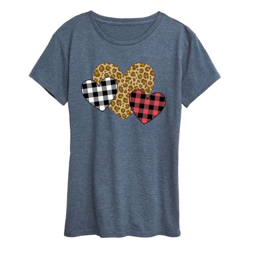 Patterned Hearts Graphic T-Shirt
