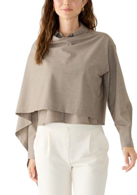 Calvin Klein Women's Melange Draped Wrap Blouse