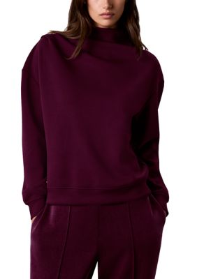 Calvin Klein Jeans Women's Petite Soft Scuba Mock Neck Pullover, PXL
