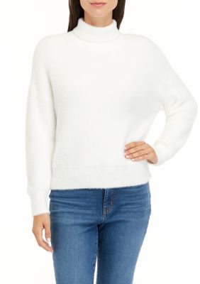Women's Long Sleeve Mink Yarn Turtleneck Sweater