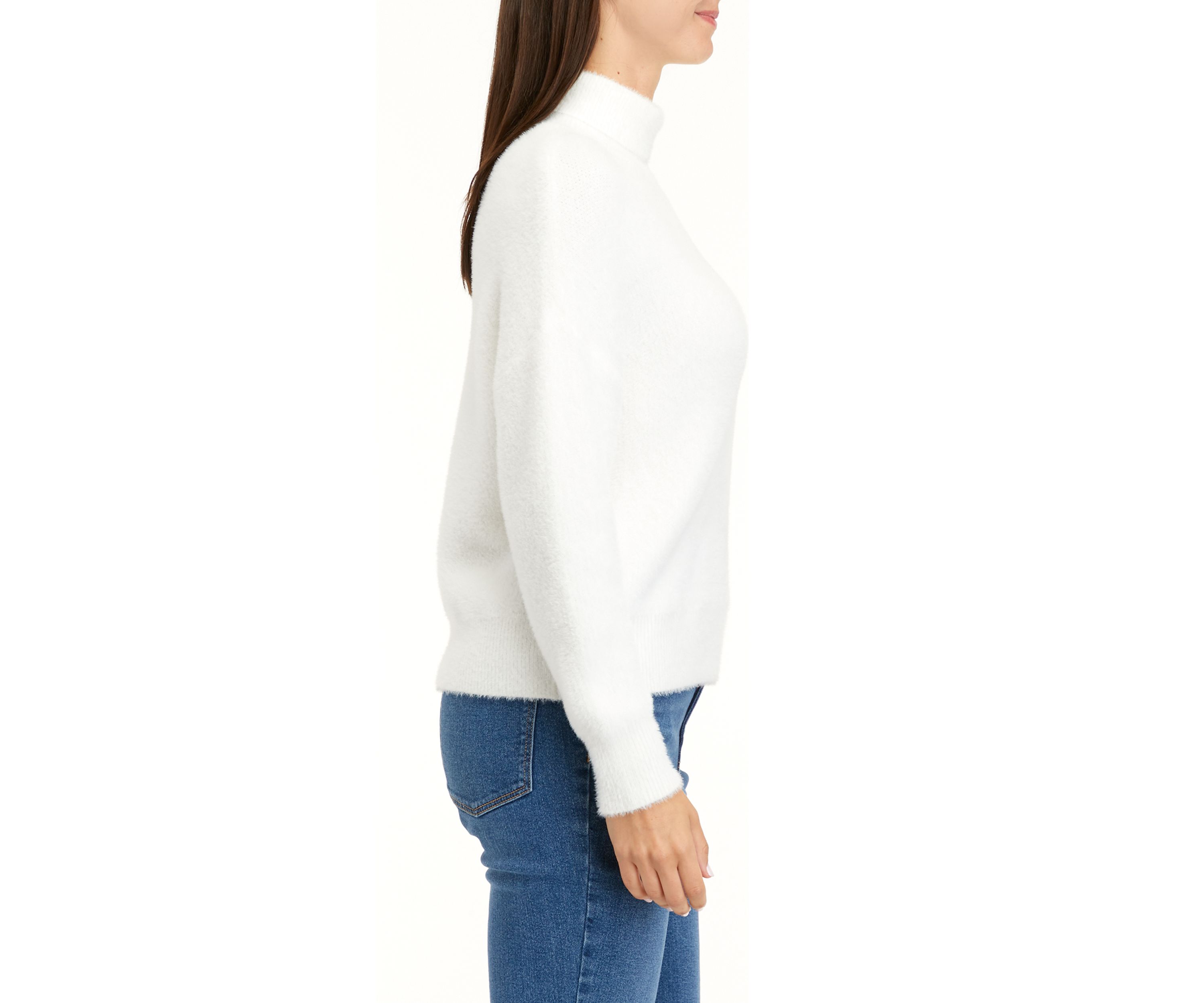 Womens Long Sleeve Mink Yarn Turtleneck Sweater
