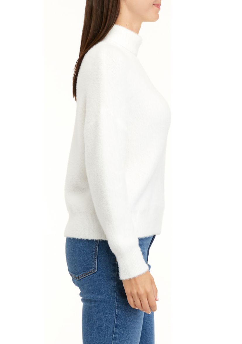 Womens Long Sleeve Mink Yarn Turtleneck Sweater