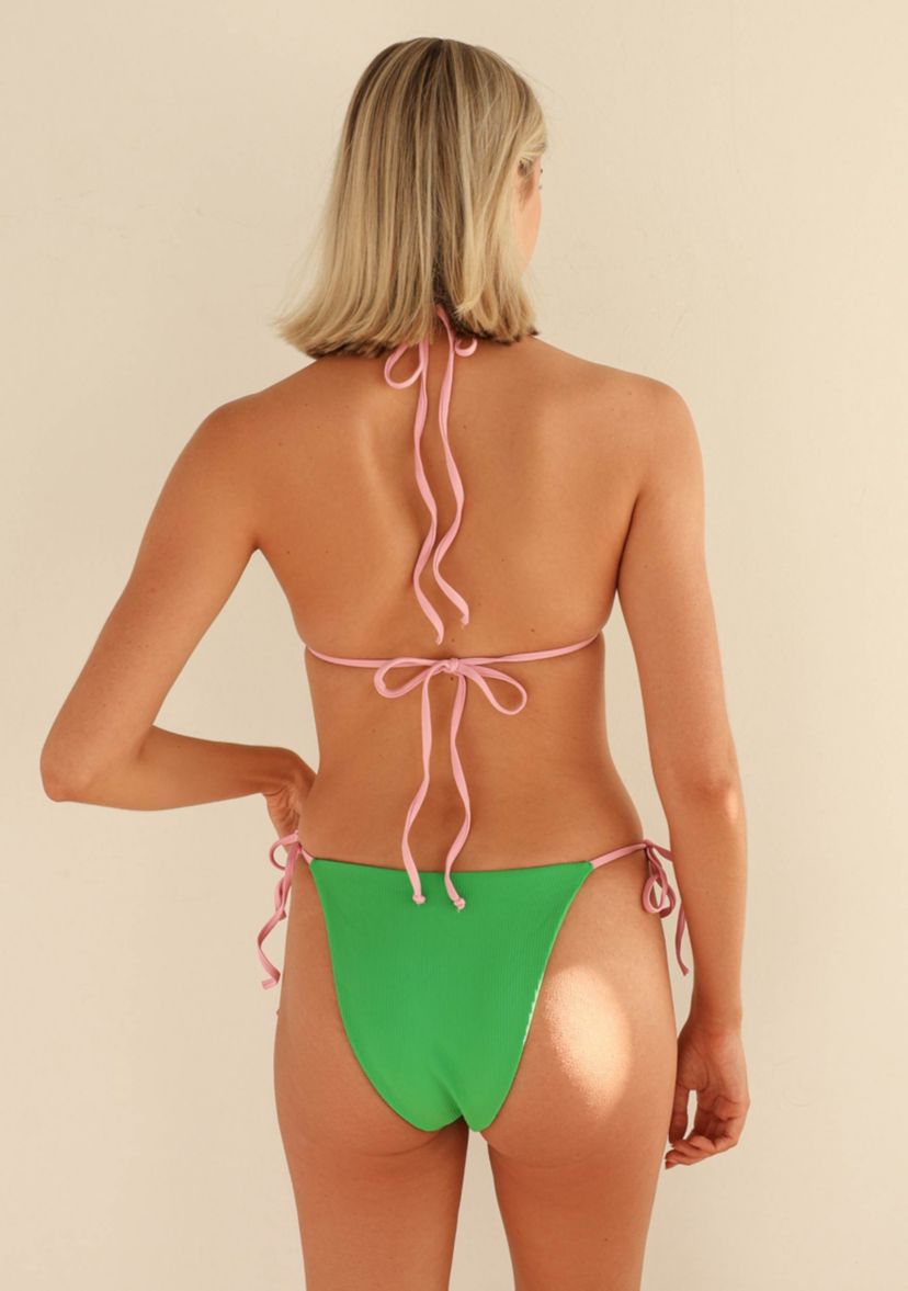 Palm Tie Back Triangle Bikini Top