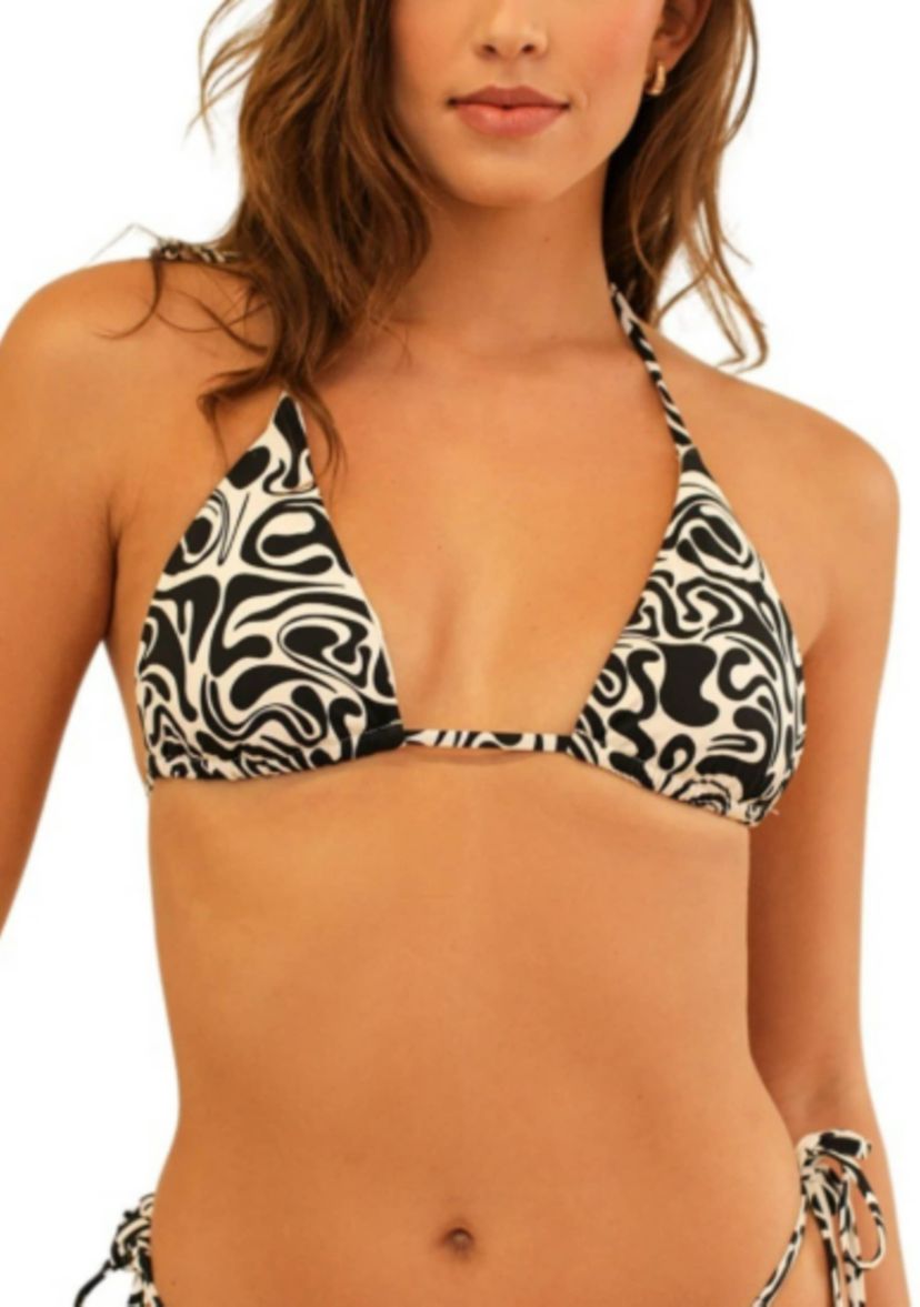Palm Tie Back Triangle Bikini Top