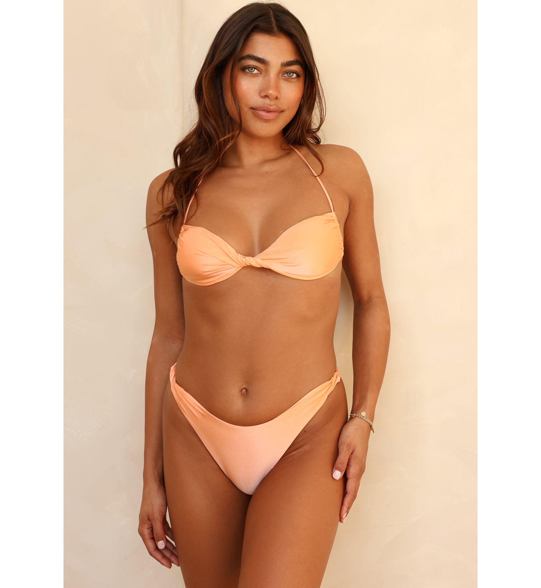 Coral Bandeau Bikini Top