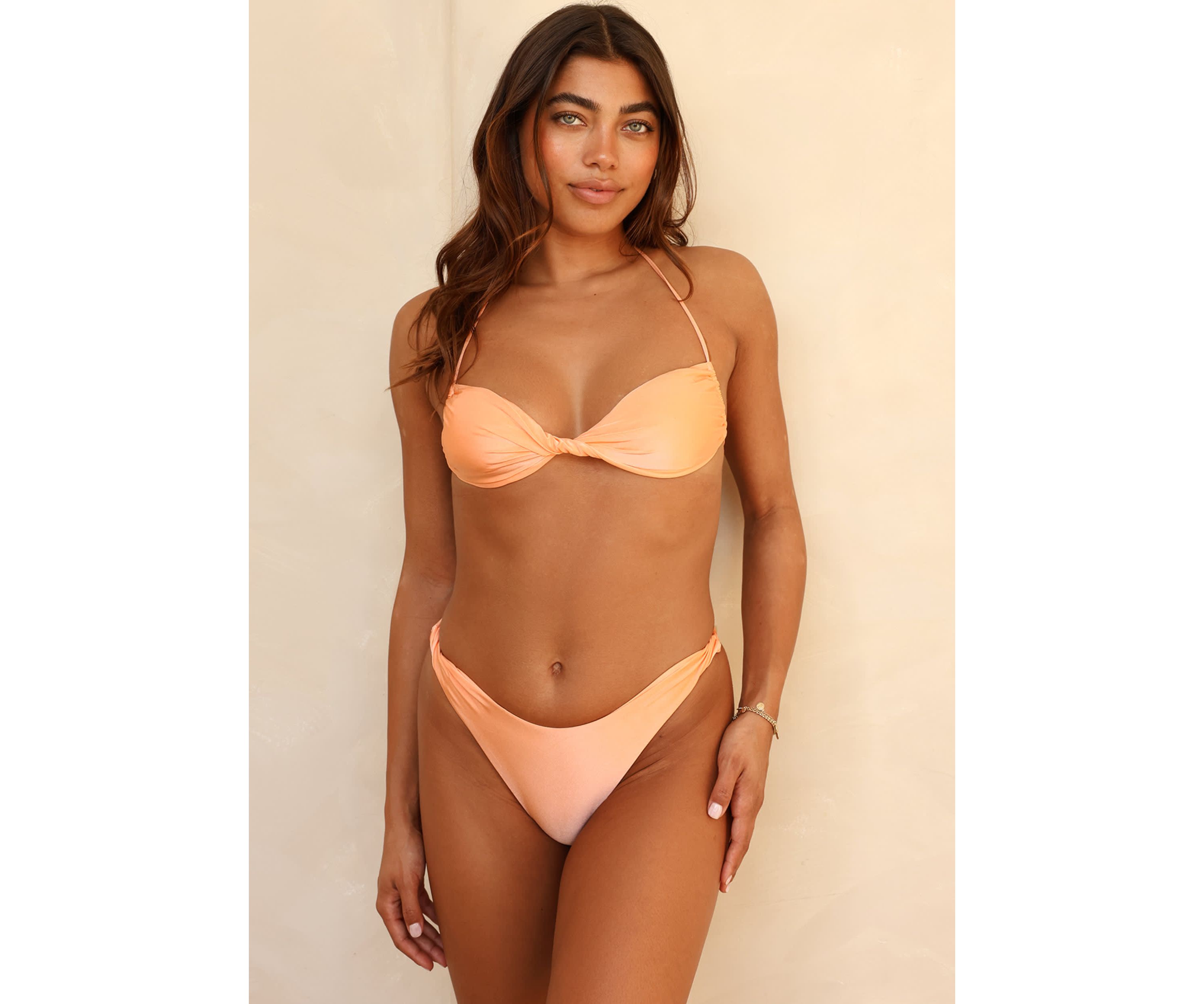 Coral Bandeau Bikini Top