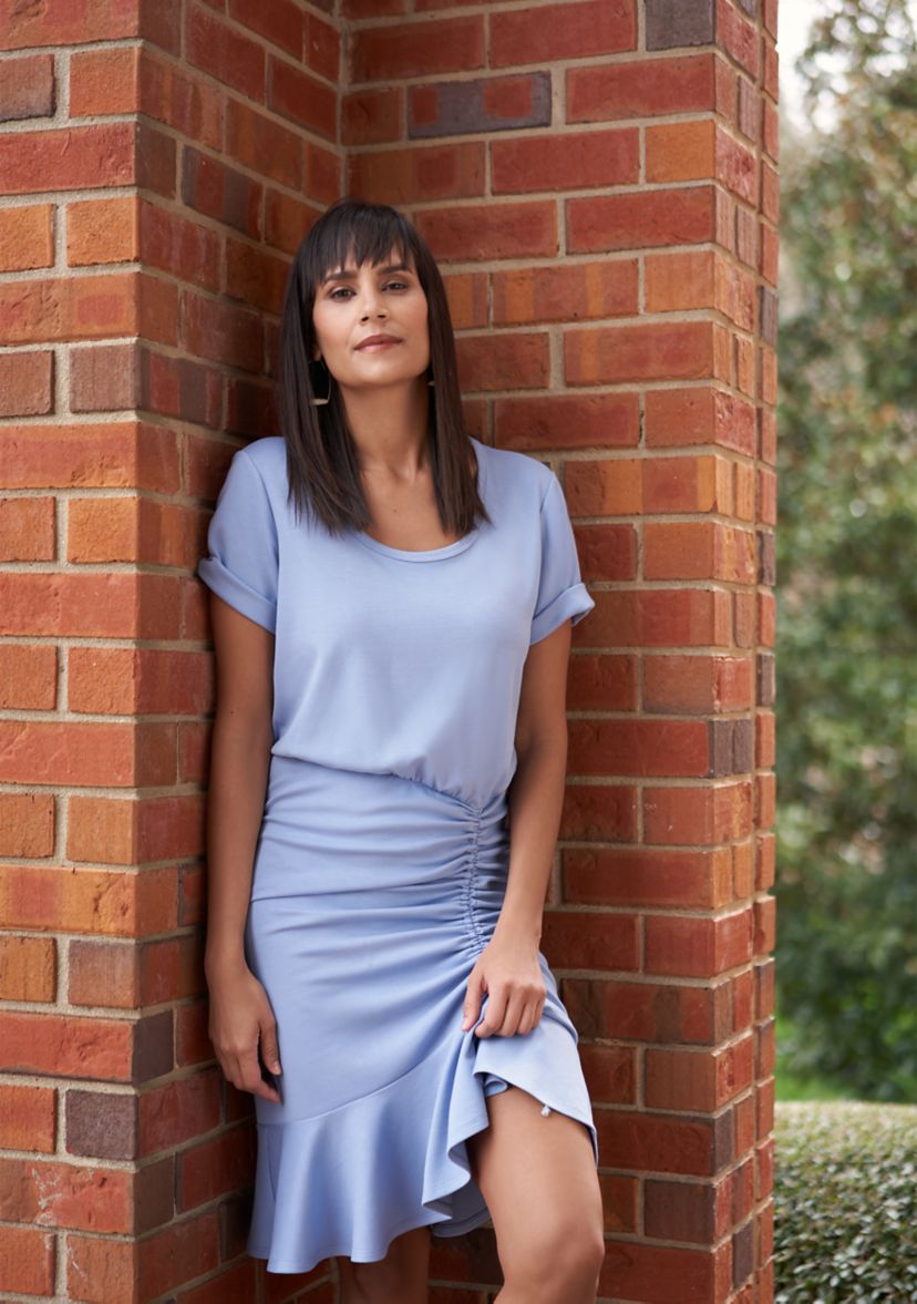 Miller Dress with Ruched Skirt
