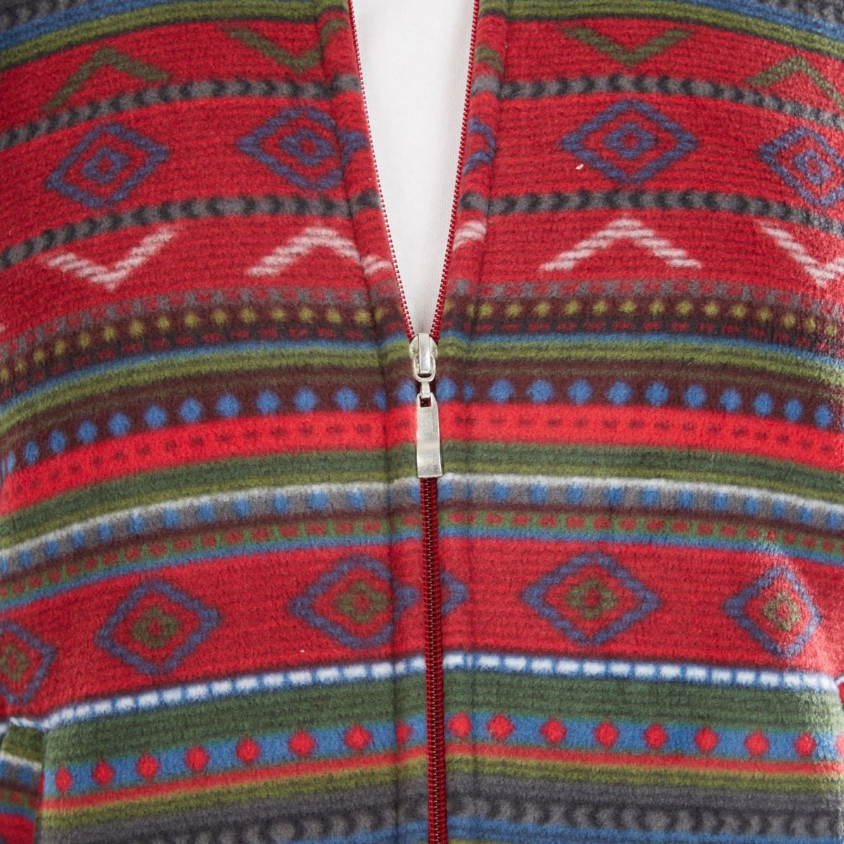 Butter-Sherpa Lined Printed Fleece Zip Front Vest
