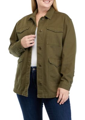 Womens Plus Size Buttons Open Front Military Coat Ladies Office Jacket  Outwear Longer Womens Jackets