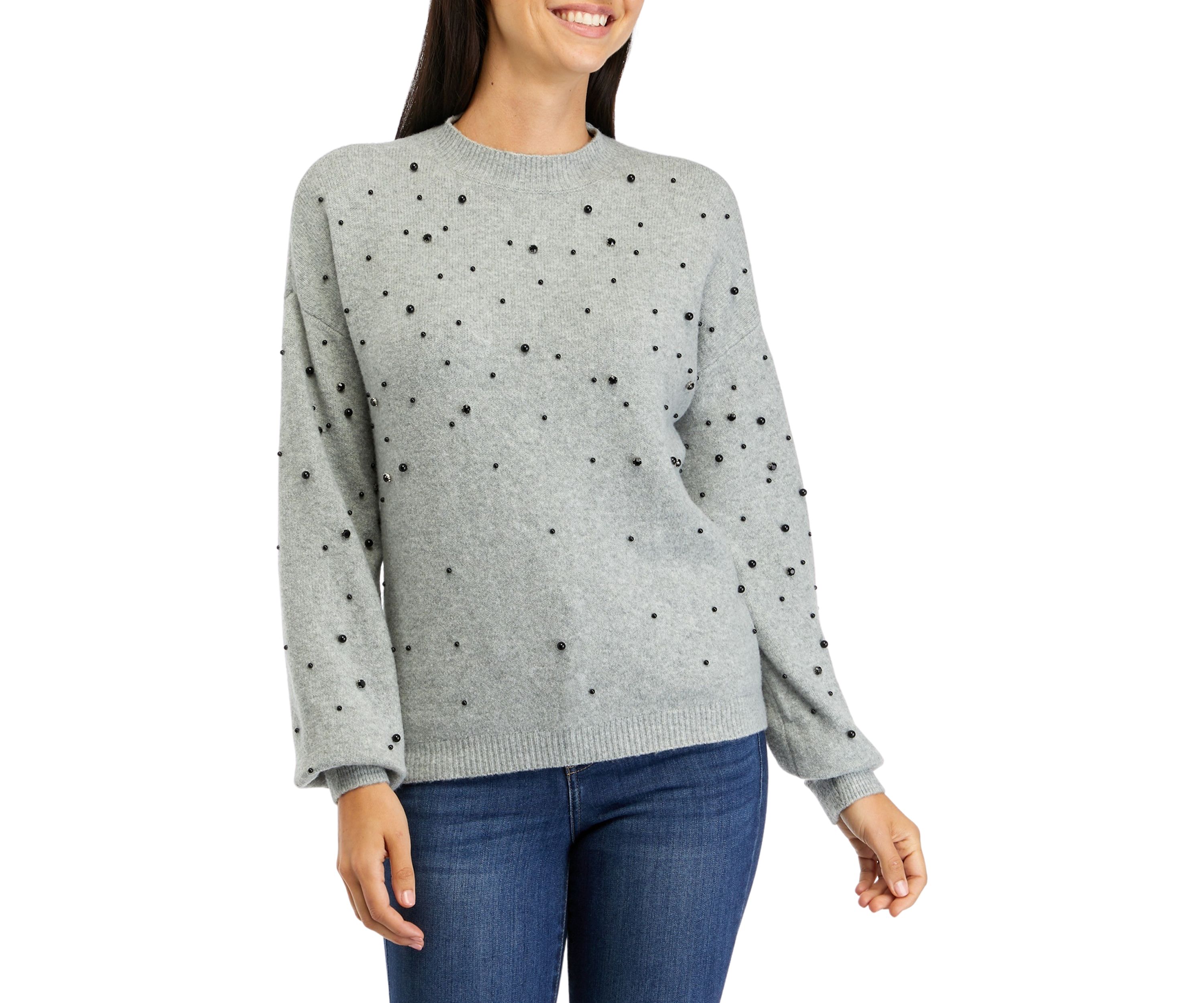 Womens Pearl Jewel Sweater