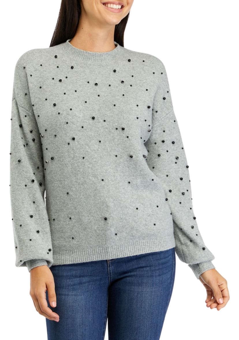 Womens Pearl Jewel Sweater