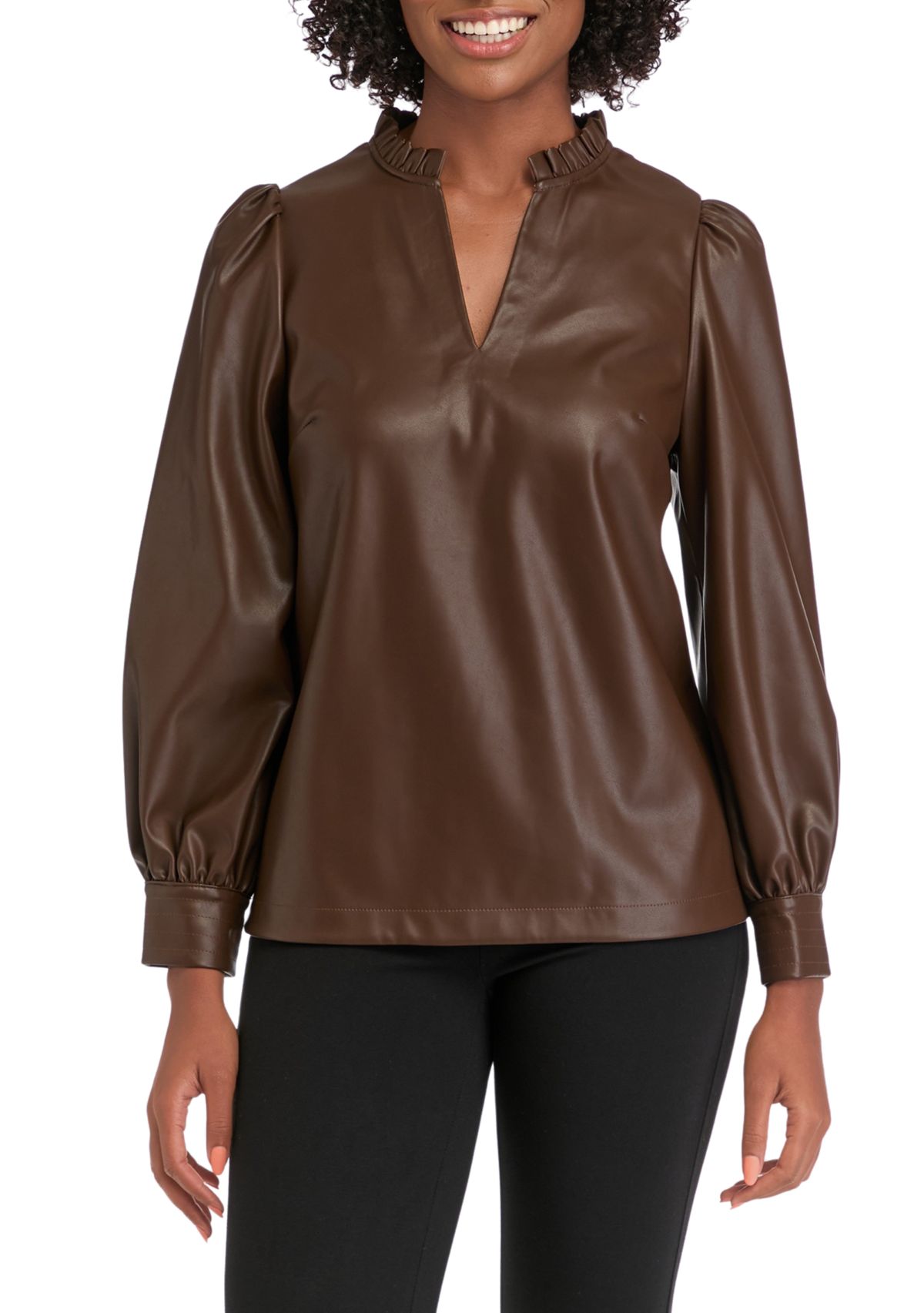 Womens Vegan Leather Top