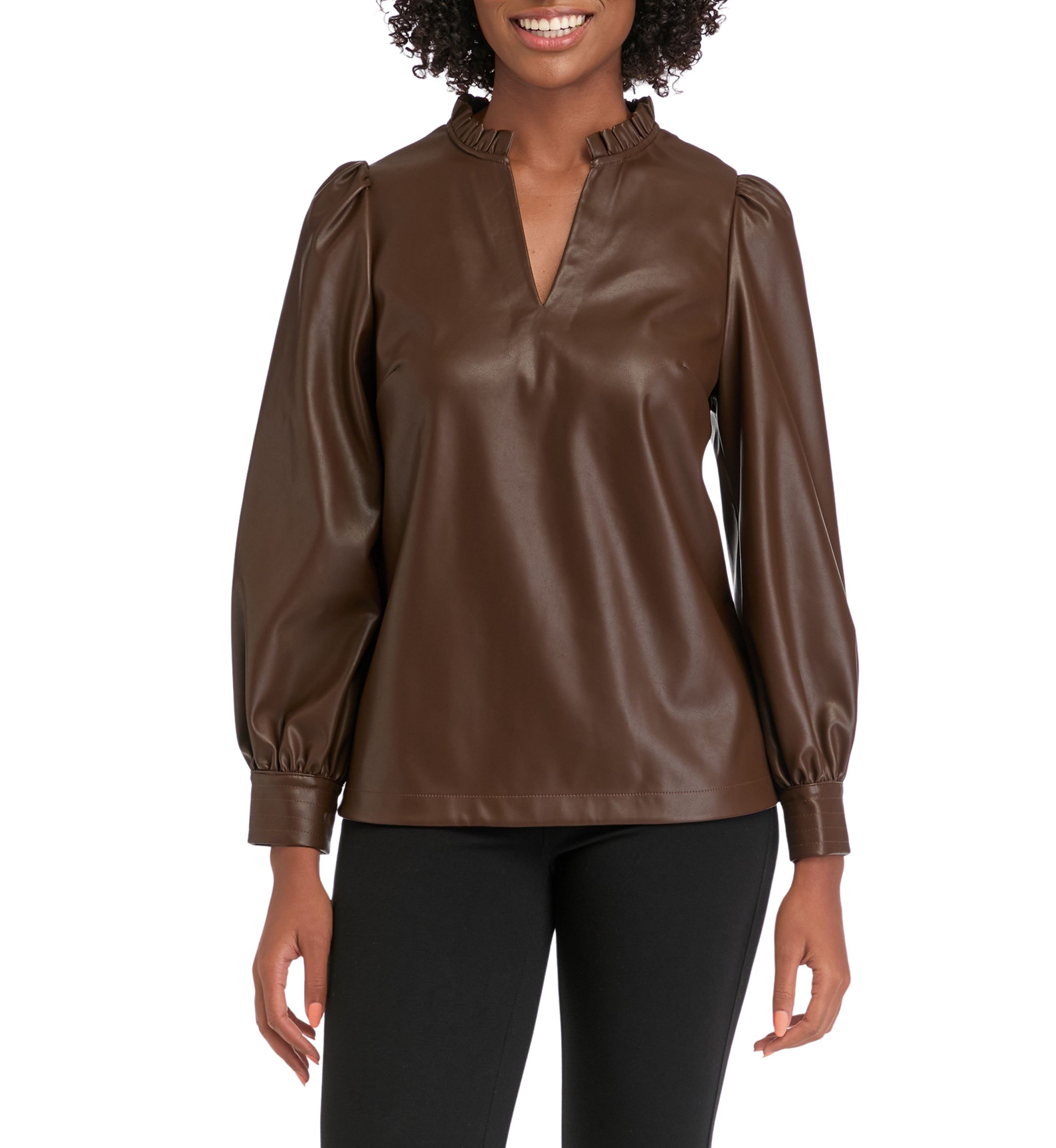 Womens Vegan Leather Top