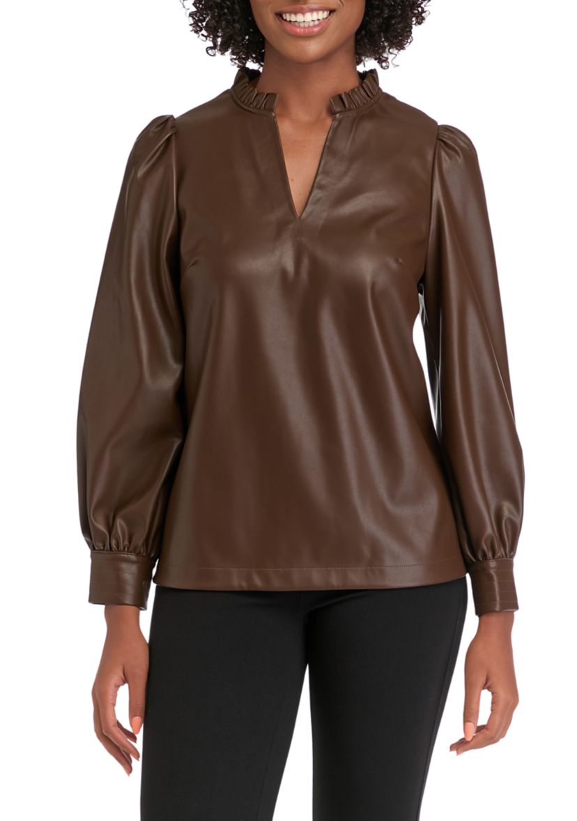 Womens Vegan Leather Top