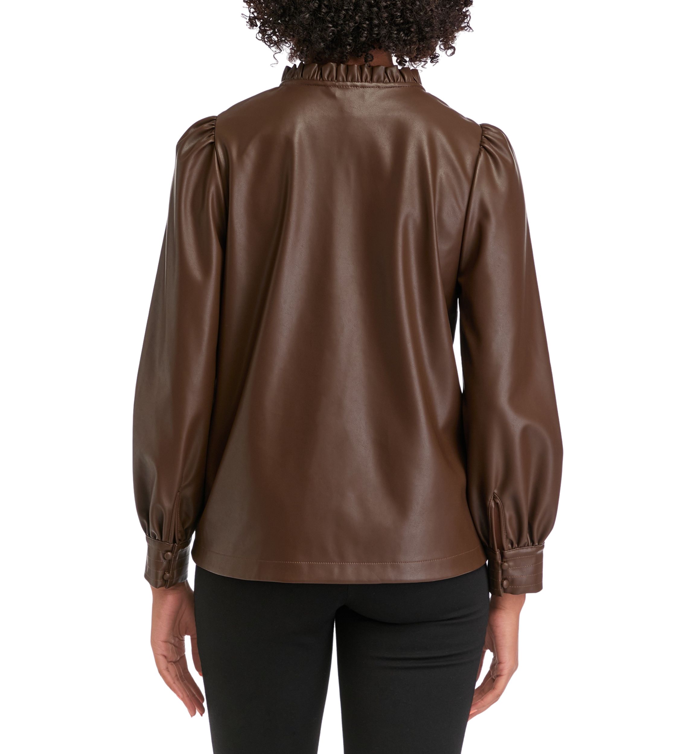 Womens Vegan Leather Top