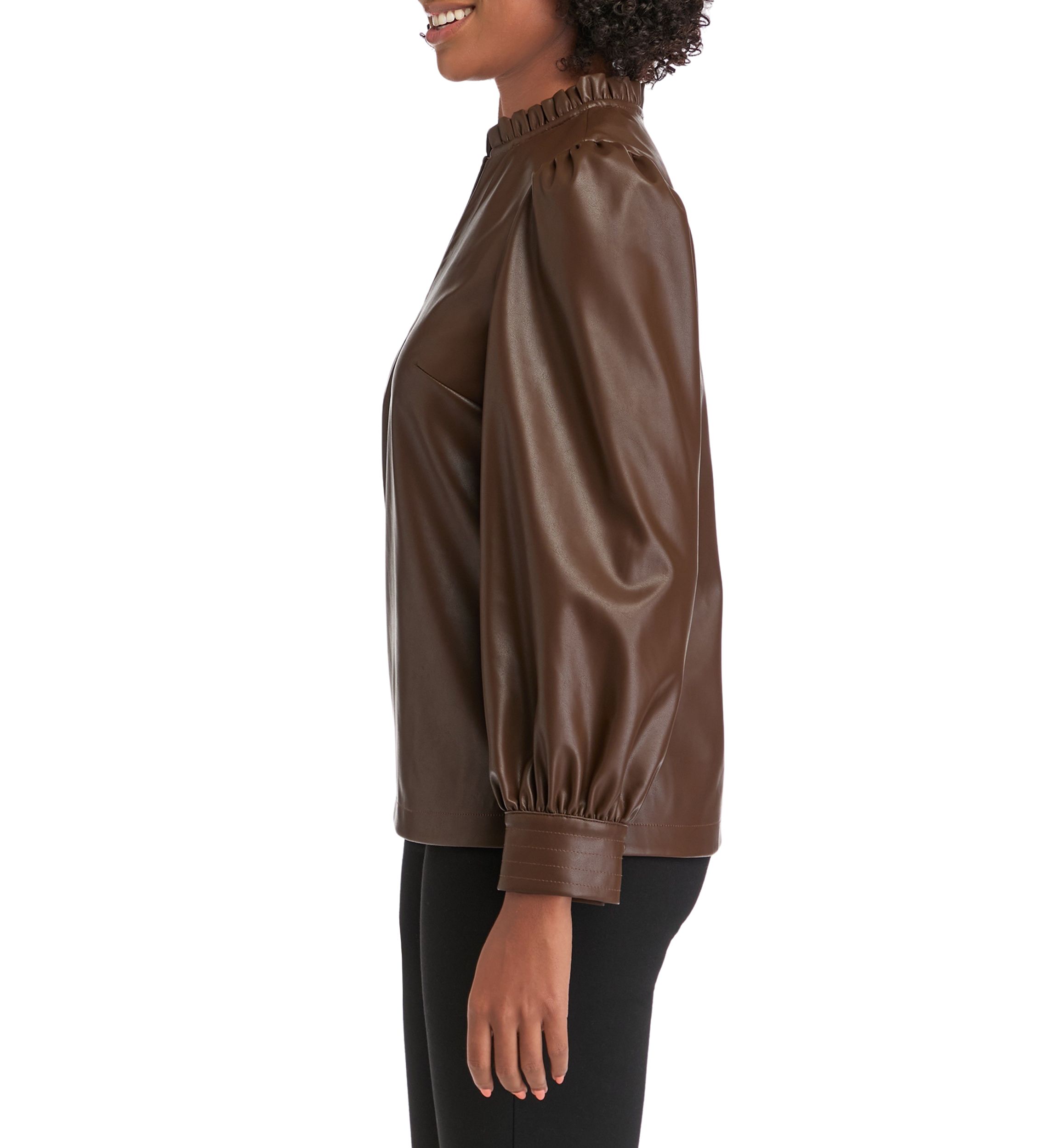 Womens Vegan Leather Top