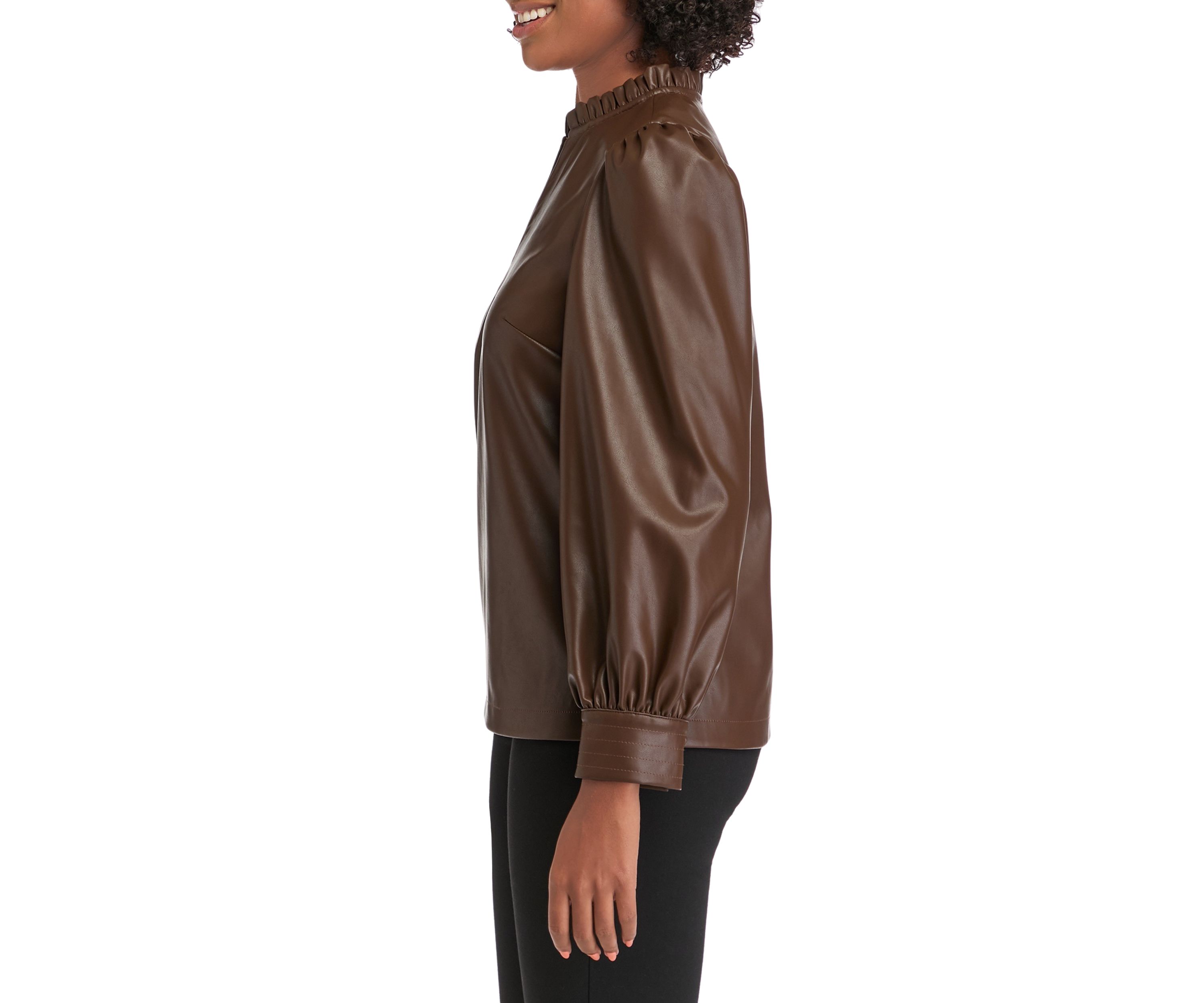 Womens Vegan Leather Top