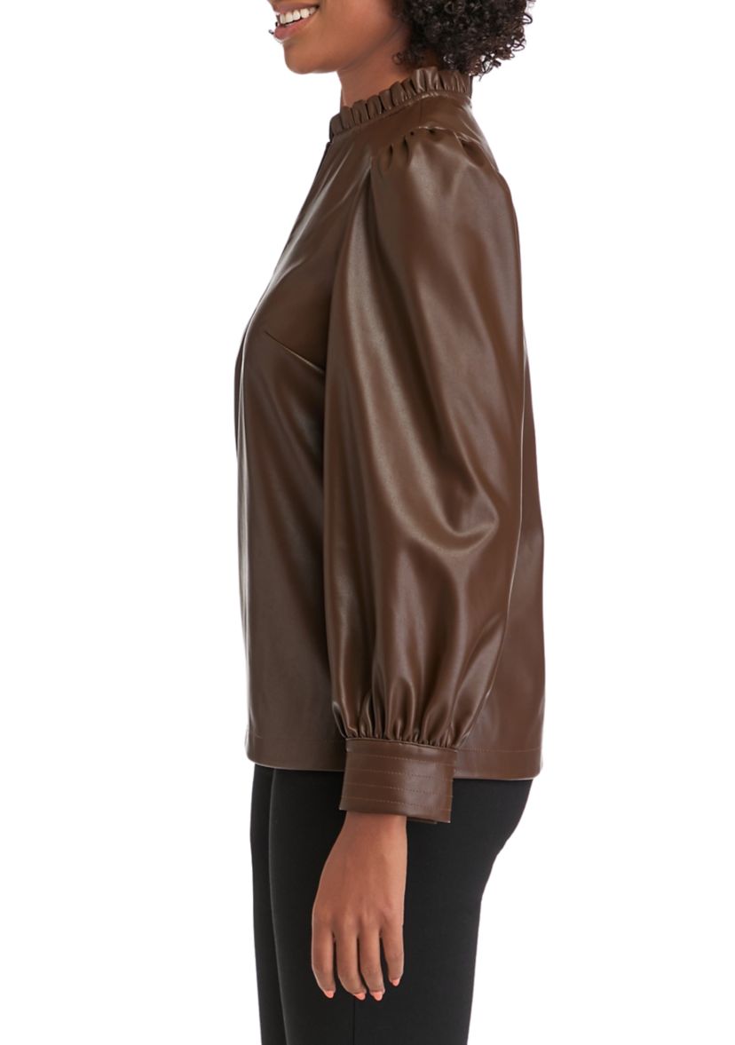 Womens Vegan Leather Top