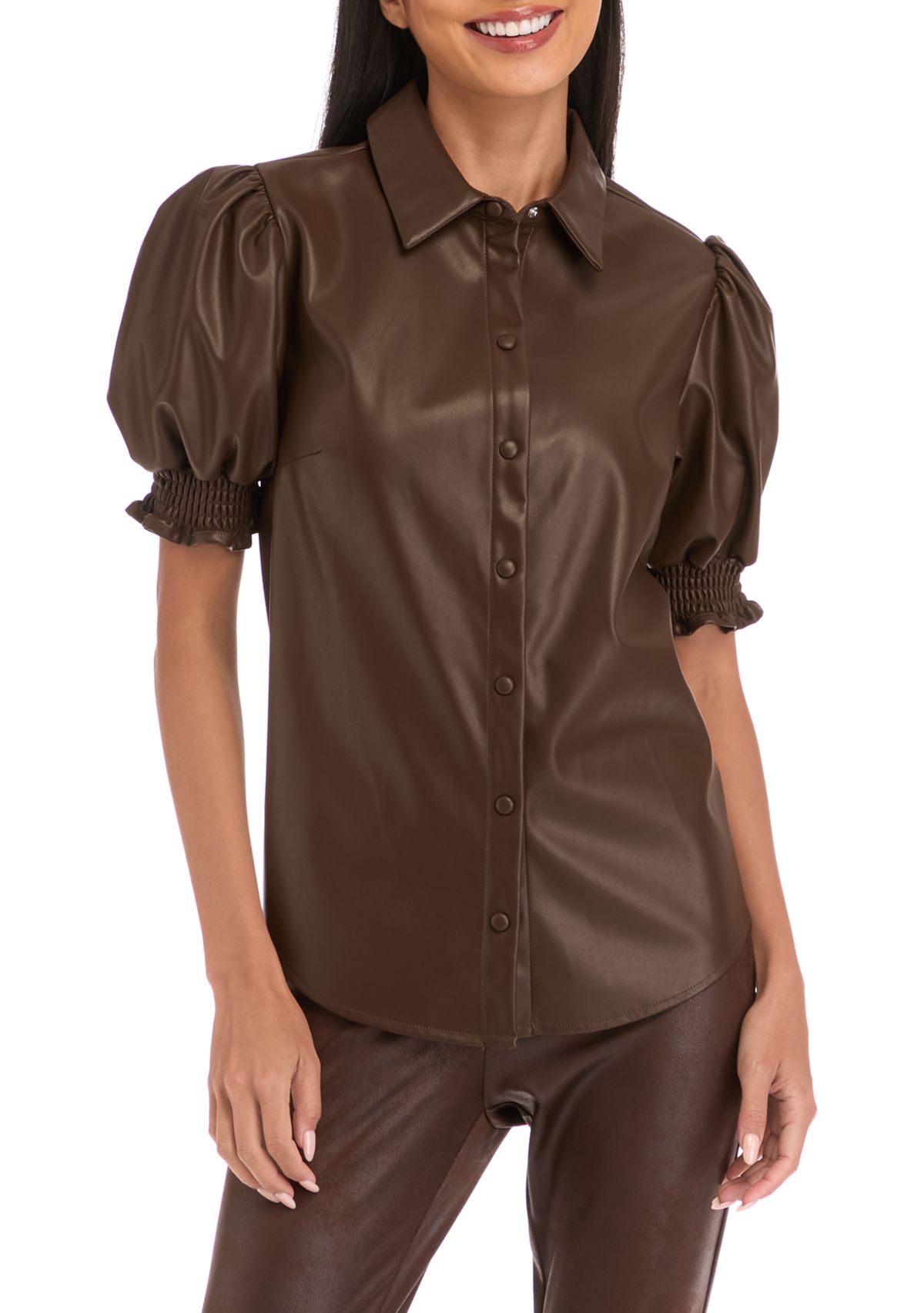 Womens Vegan Leather Top