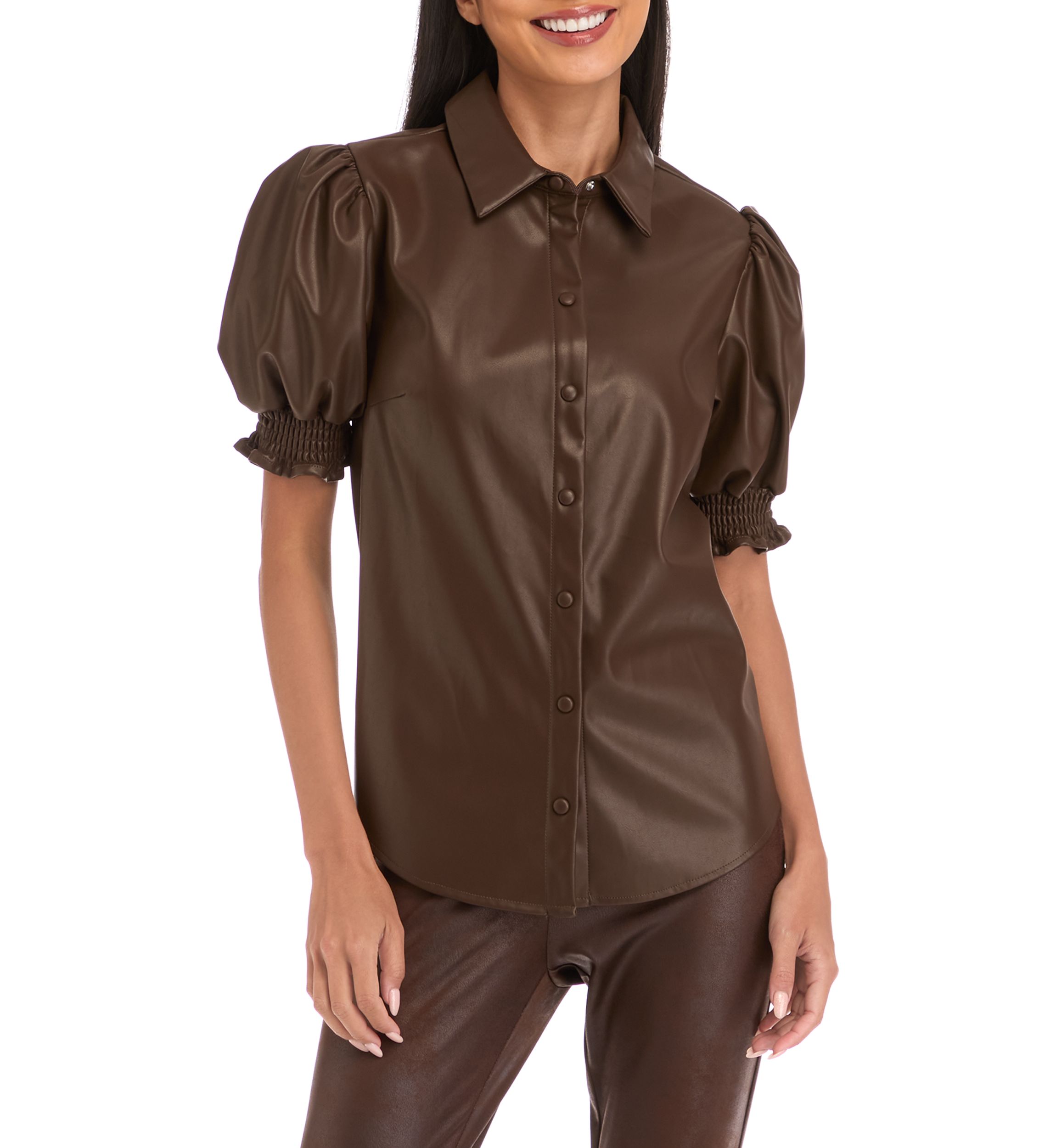 Womens Vegan Leather Top