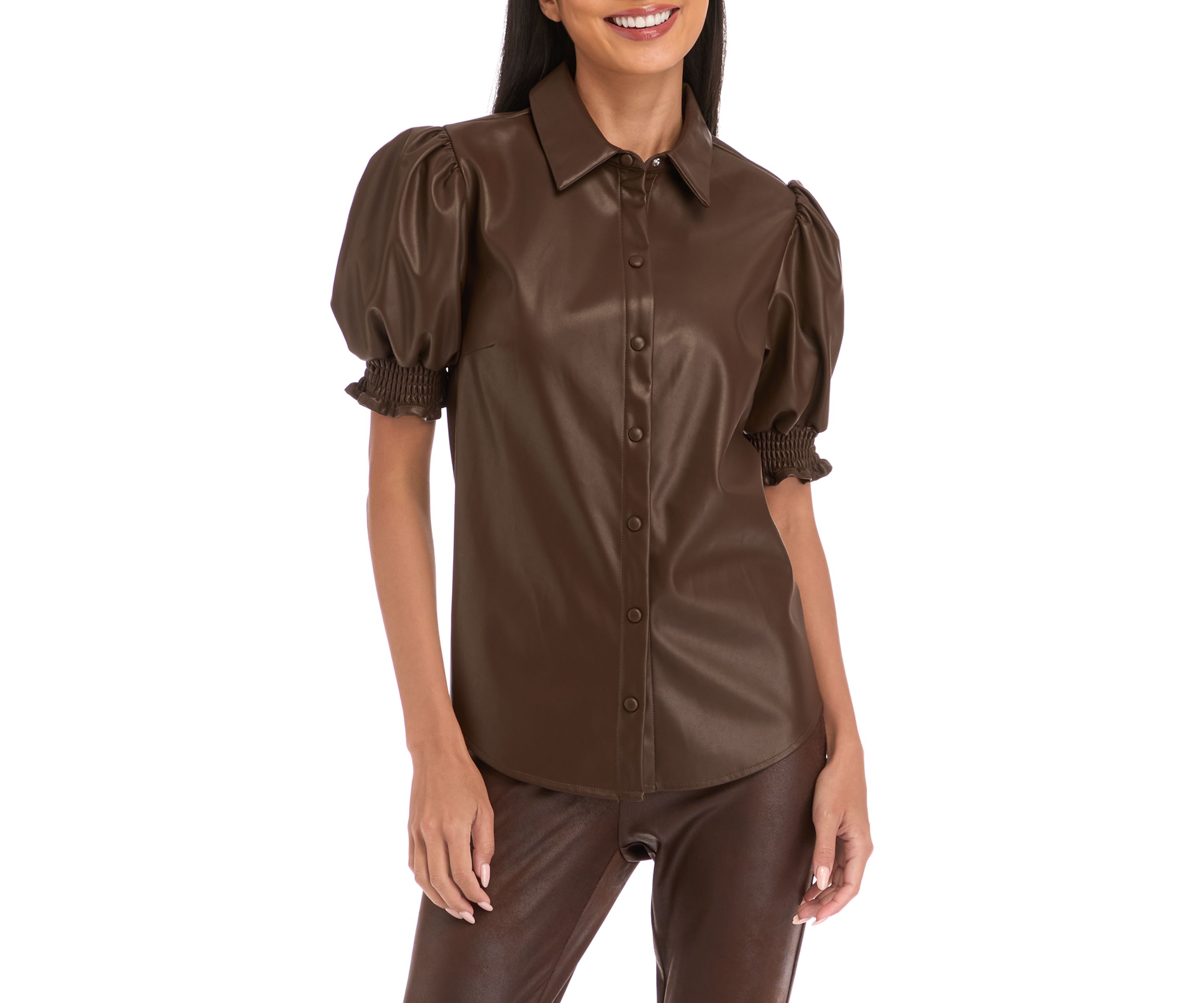 Womens Vegan Leather Top
