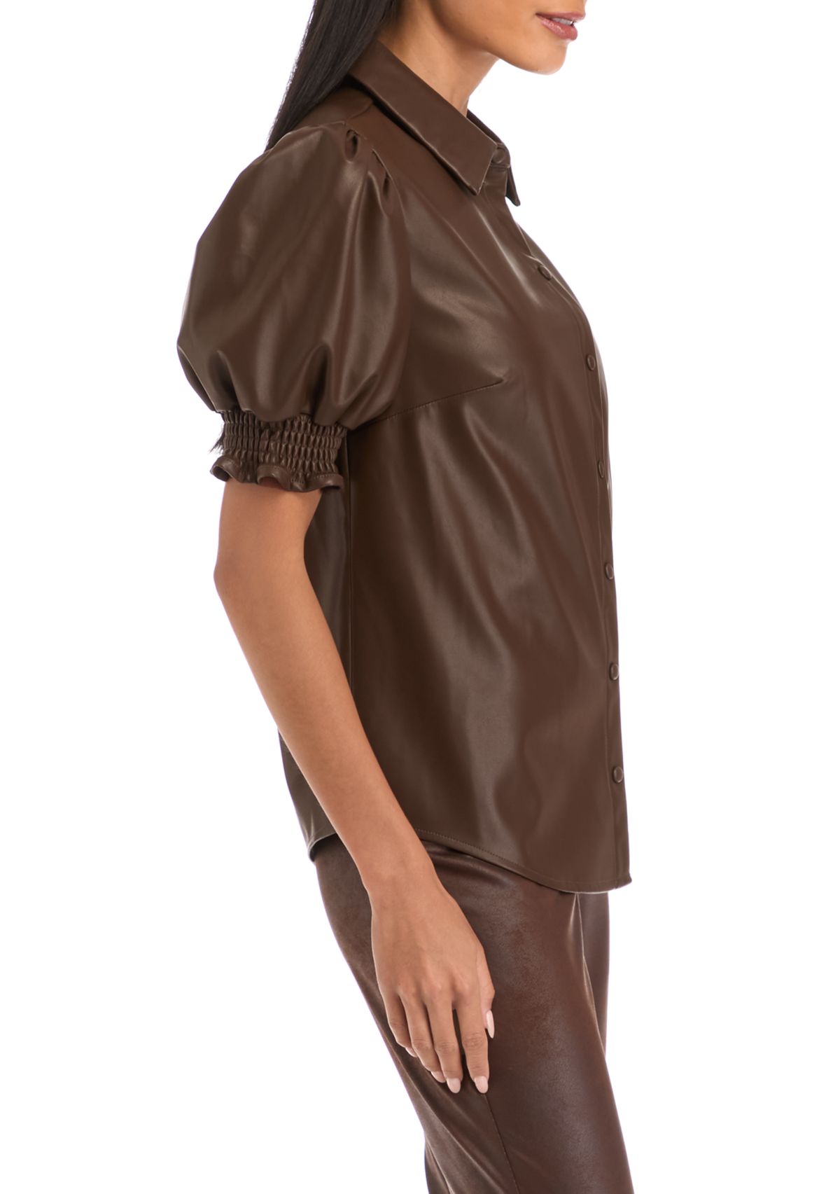 Womens Vegan Leather Top