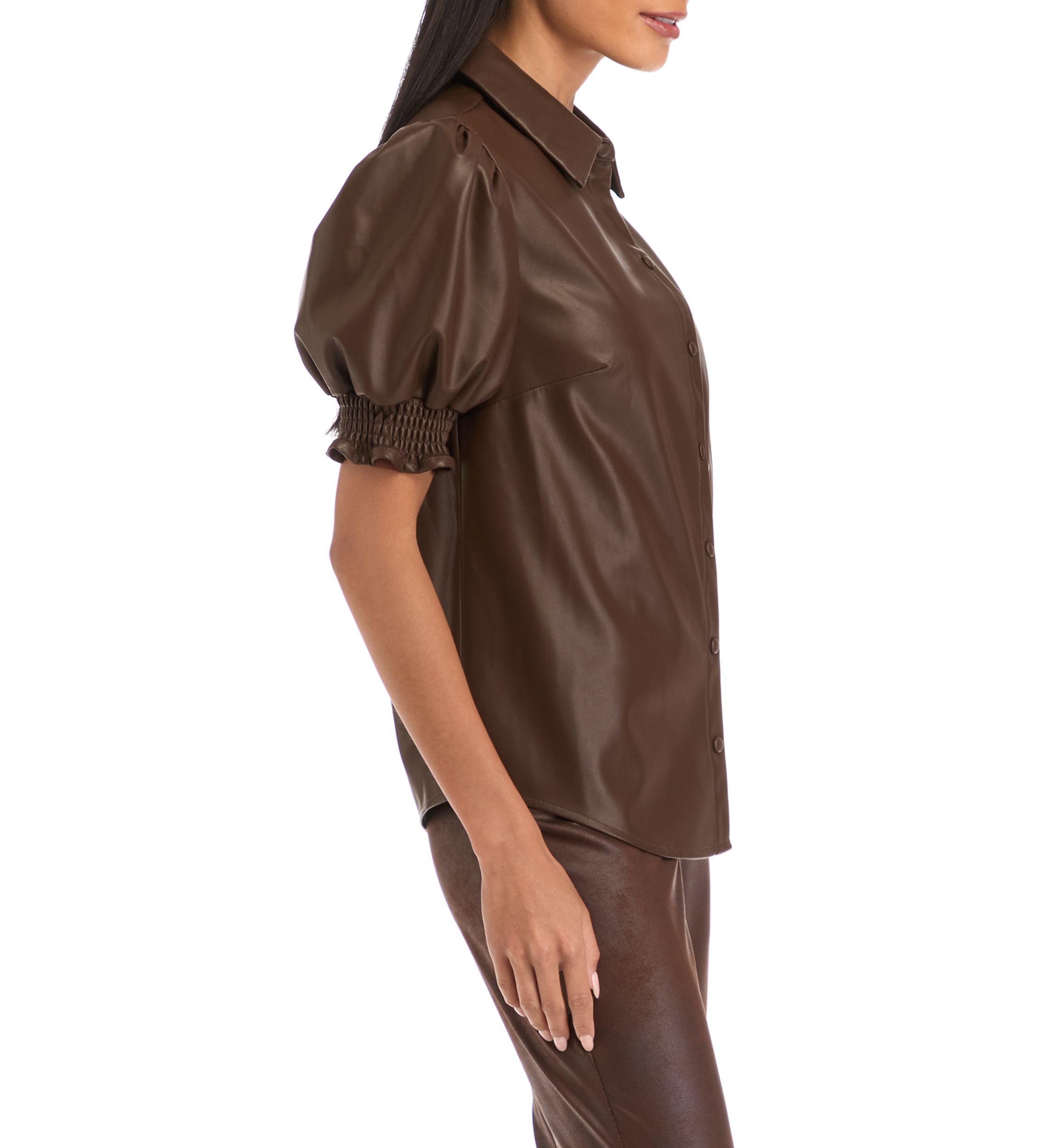 Womens Vegan Leather Top