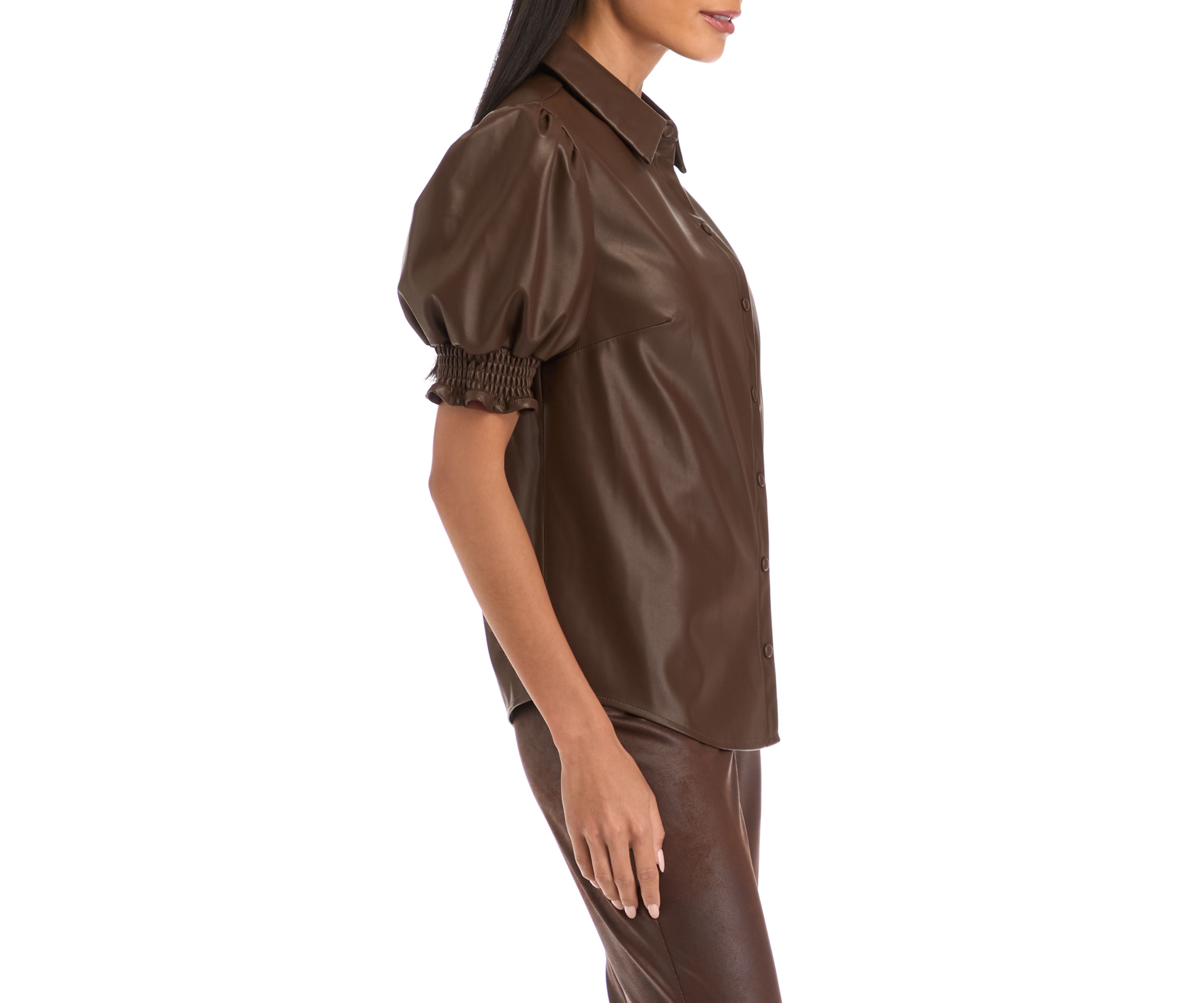 Womens Vegan Leather Top