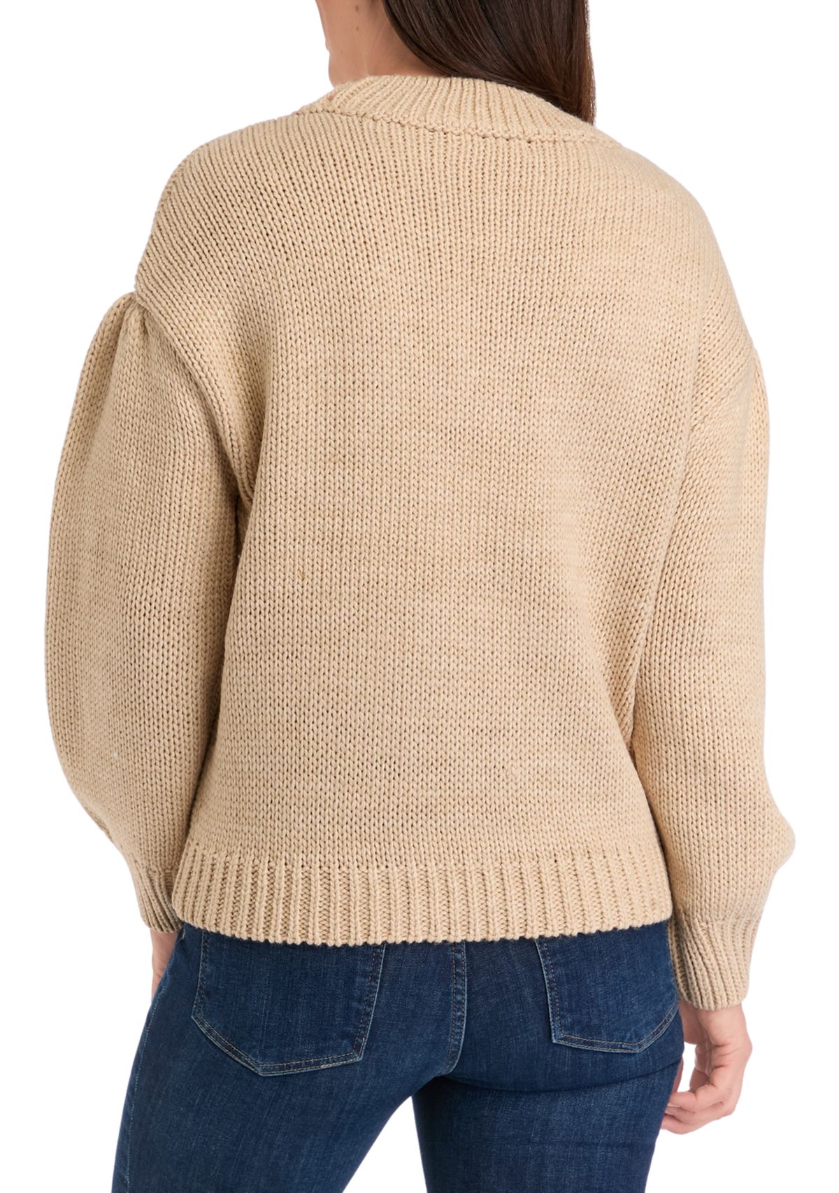 Womens Floral Appliqué Sweater