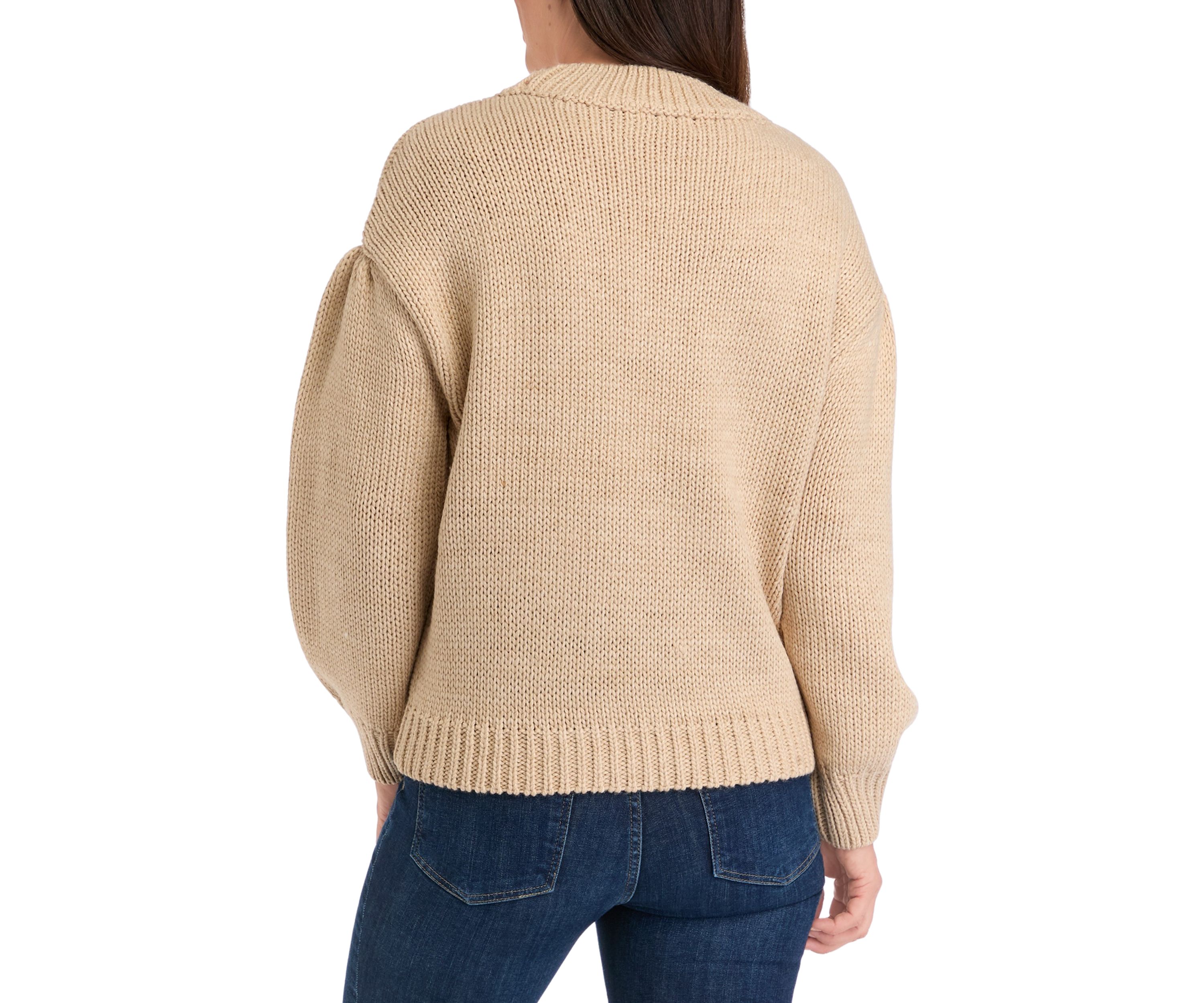 Womens Floral Appliqué Sweater