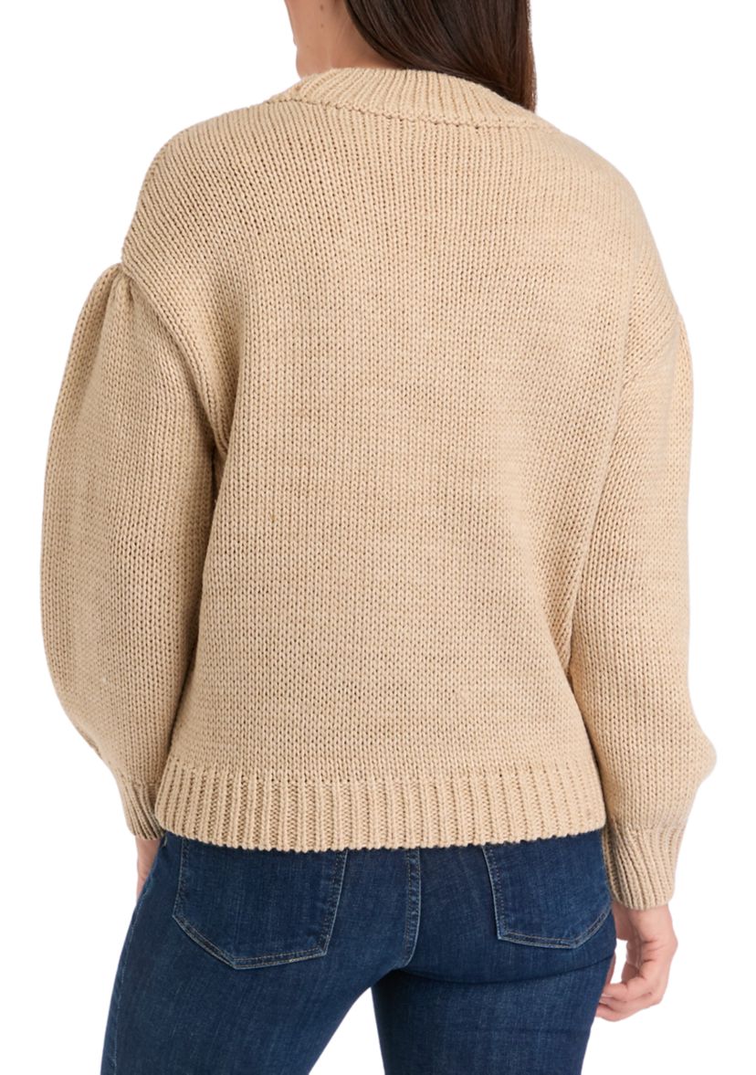 Womens Floral Appliqué Sweater