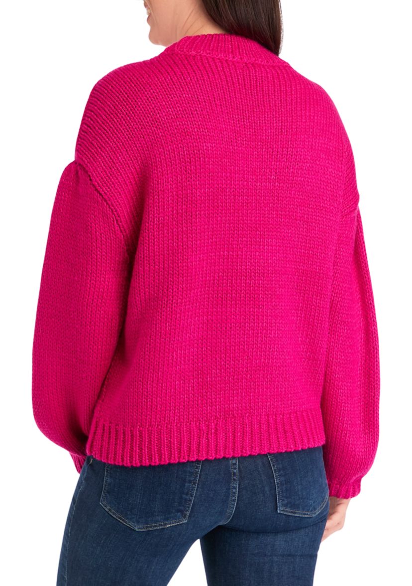 Womens Floral Appliqué Sweater