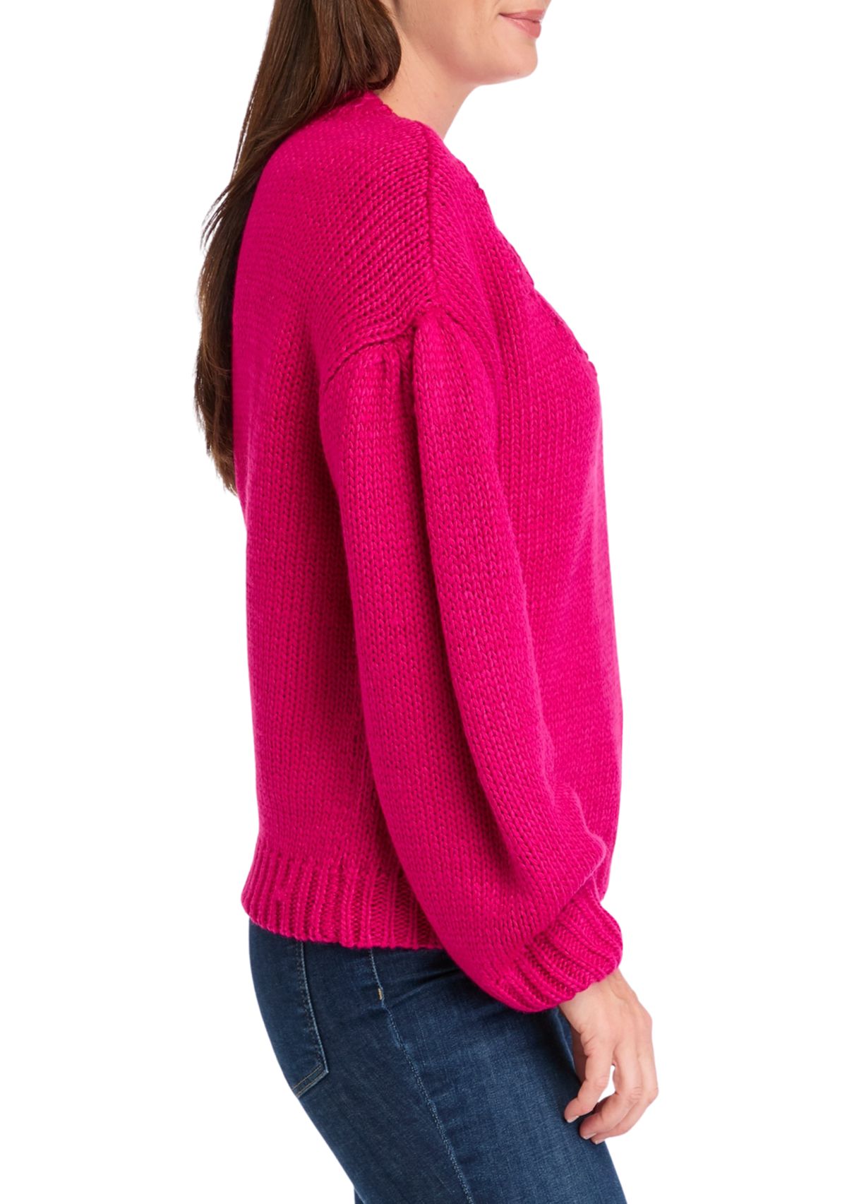 Womens Floral Appliqué Sweater