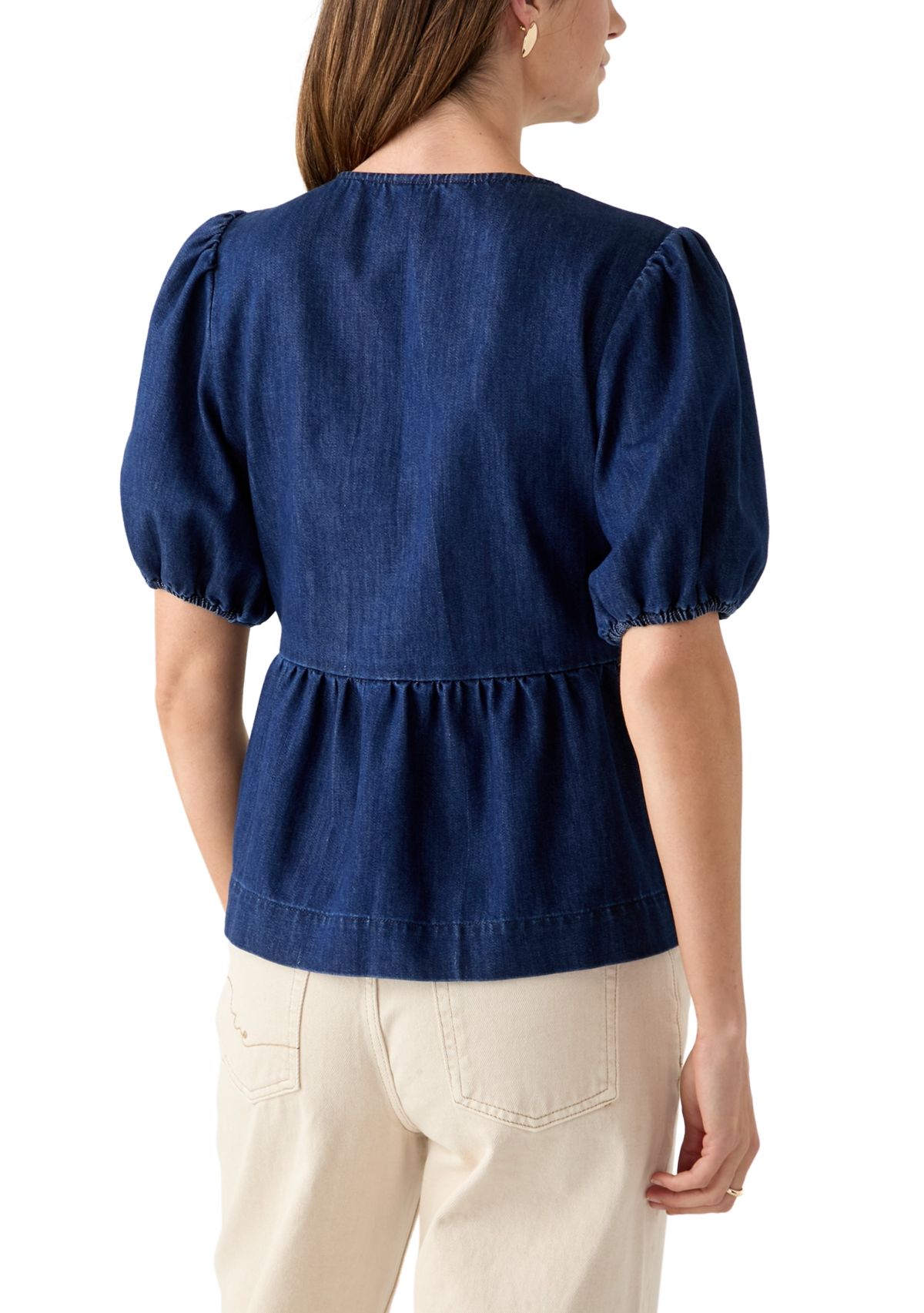Womens Short Sleeve Bow Tie Top