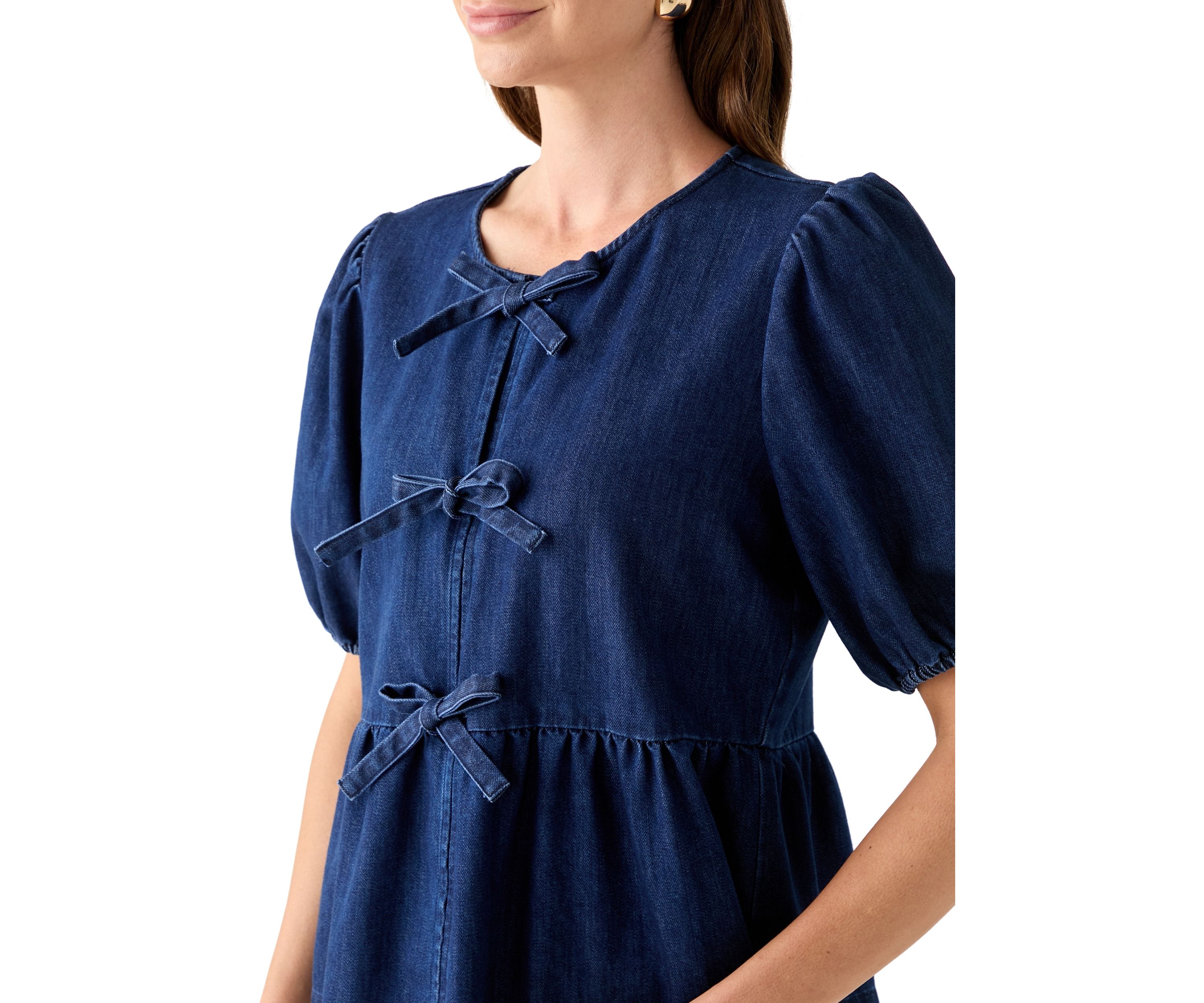 Womens Short Sleeve Bow Tie Top