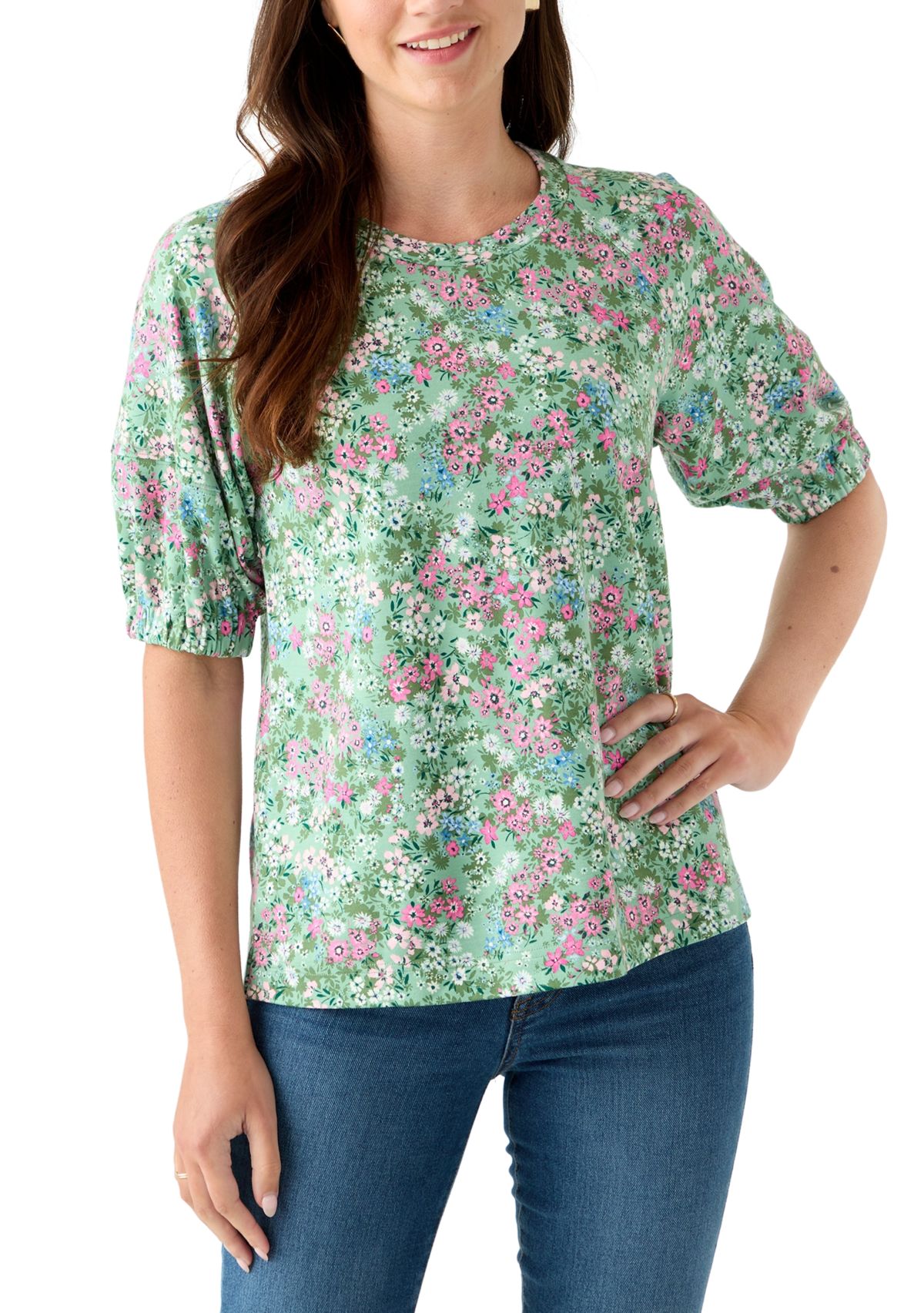 Womens Elbow Raglan Knit Top