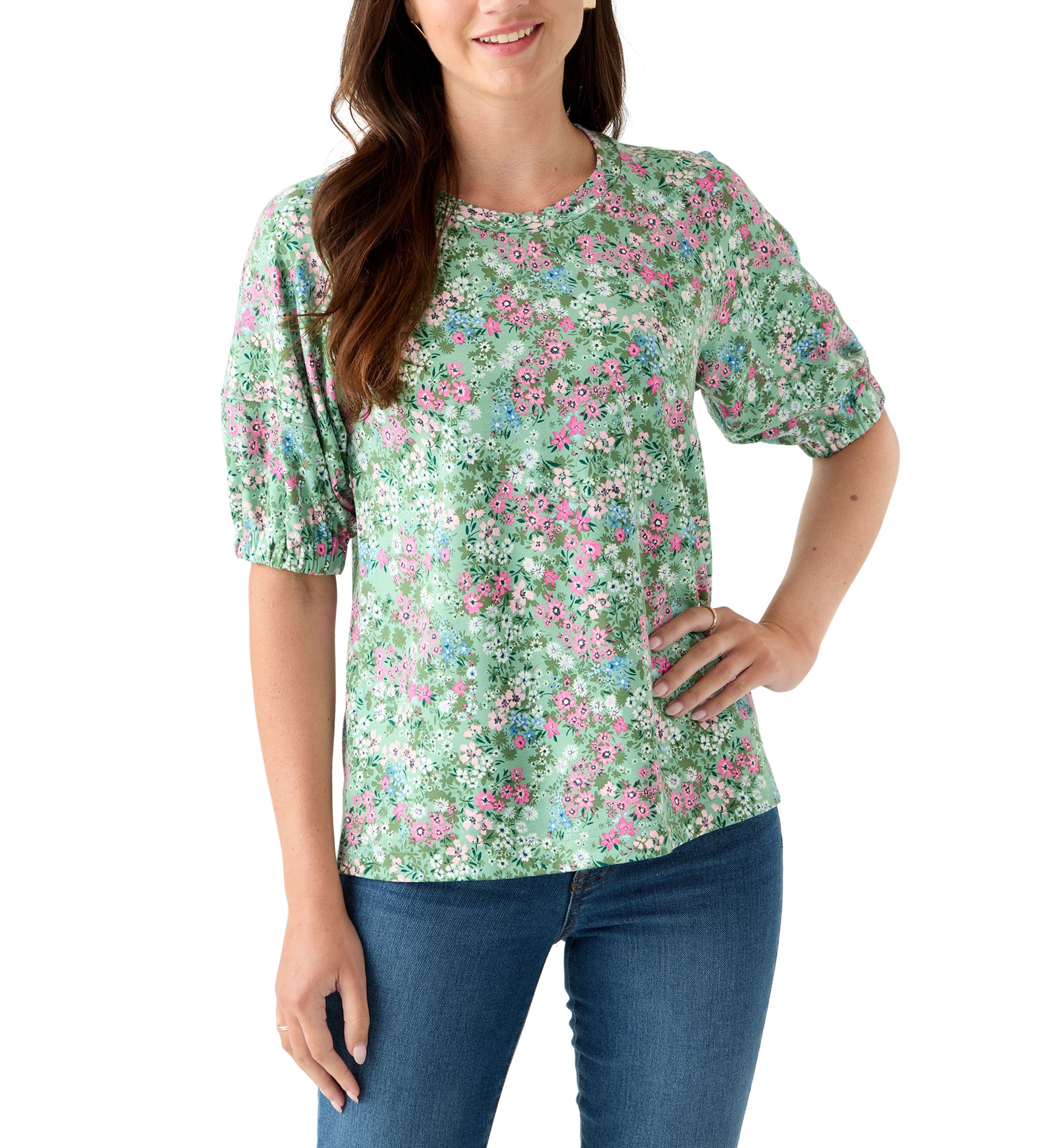 Womens Elbow Raglan Knit Top