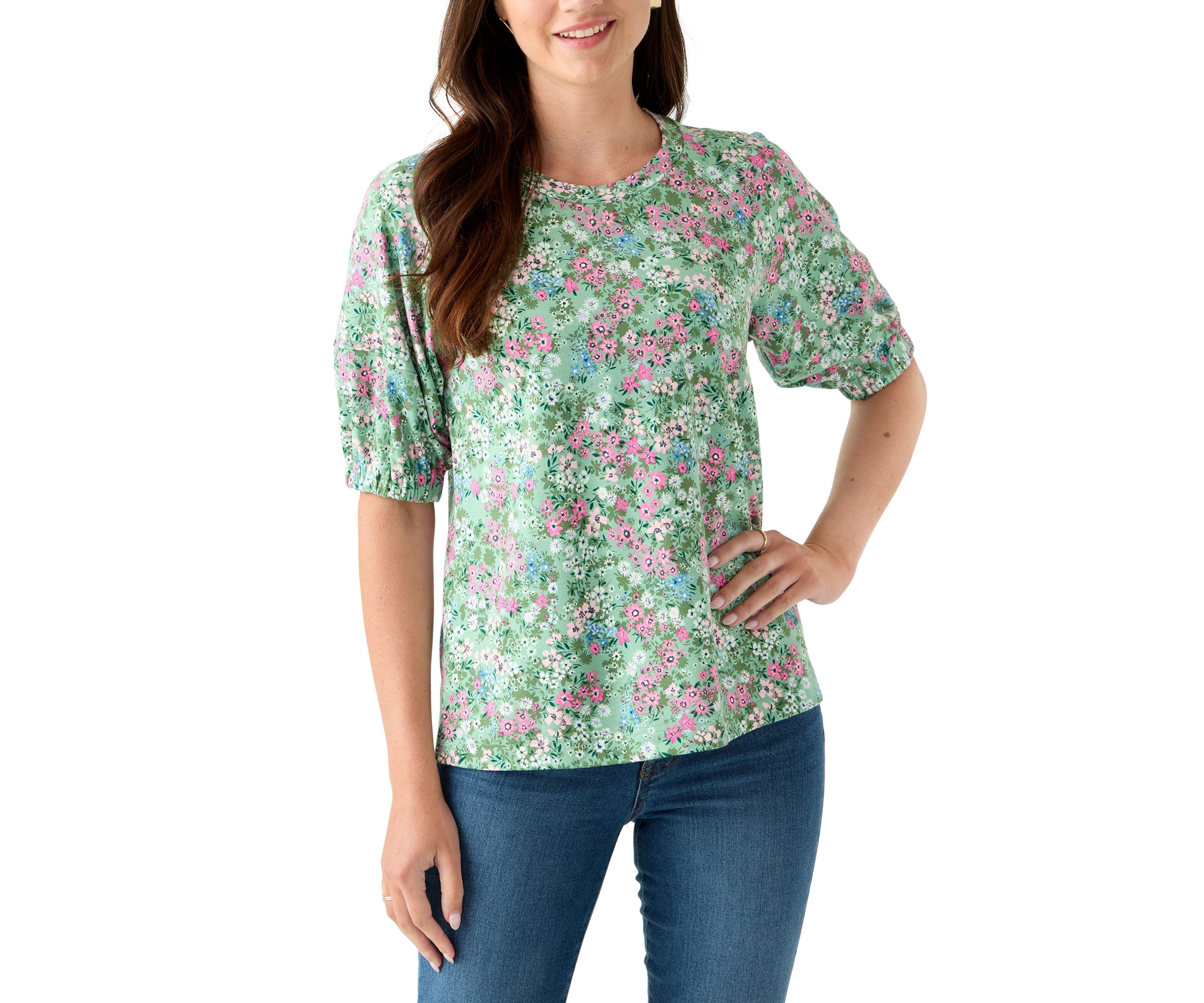 Womens Elbow Raglan Knit Top