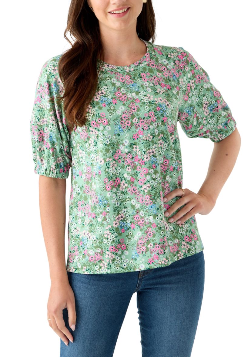 Womens Elbow Raglan Knit Top