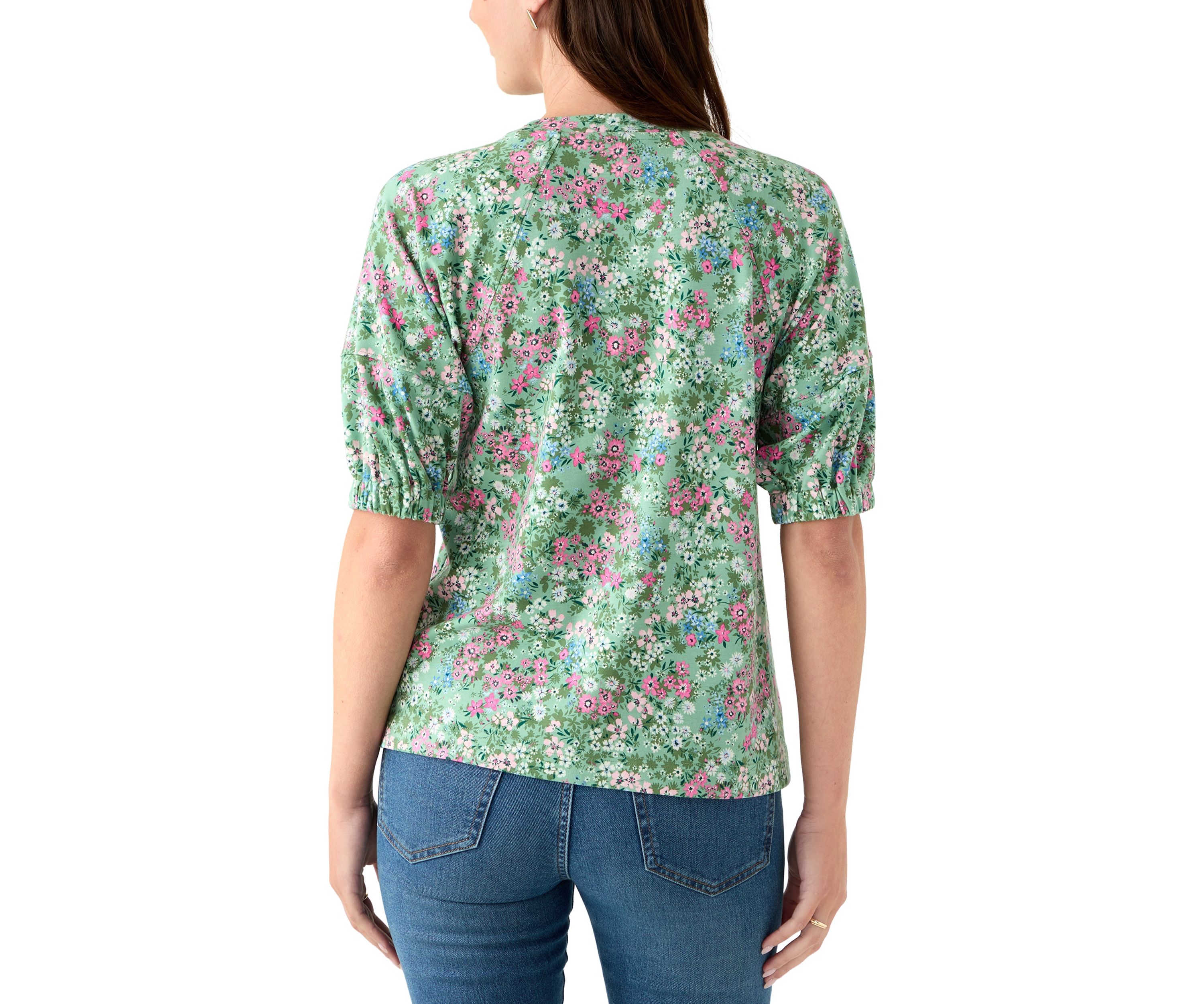 Womens Elbow Raglan Knit Top